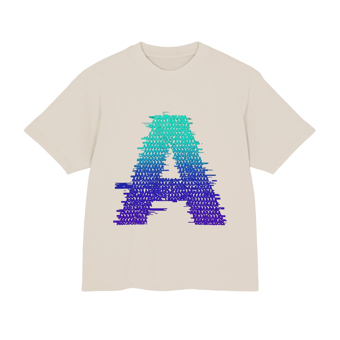 Awkward 'A' Glitch Tee — Teal-to-Purple Streetwear for Introverts