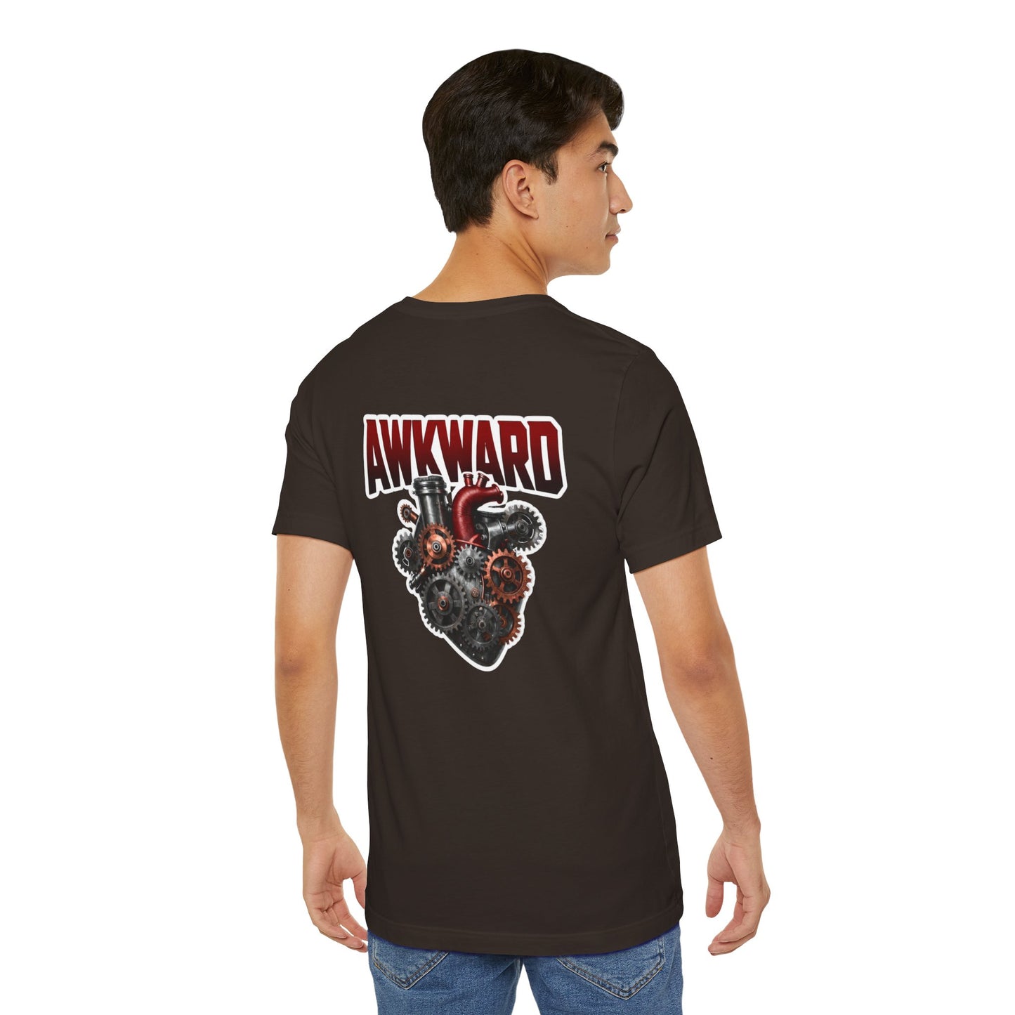 Steampunk 3D Mechanical Heart Tee — AWKWARD Back Graphic