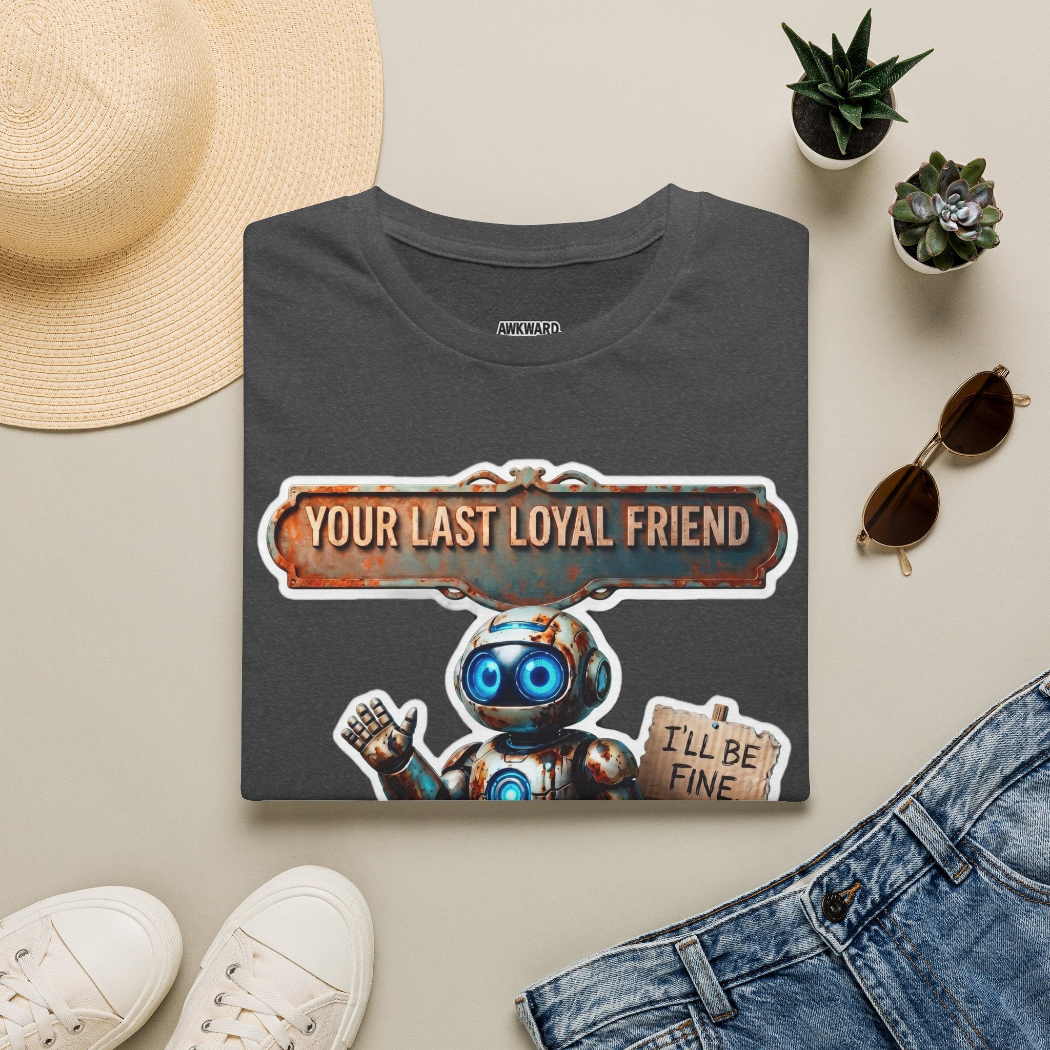 YOUR LAST LOYAL FRIEND Robot T-Shirt — 3D Retro Robot Graphic for Tech Lovers