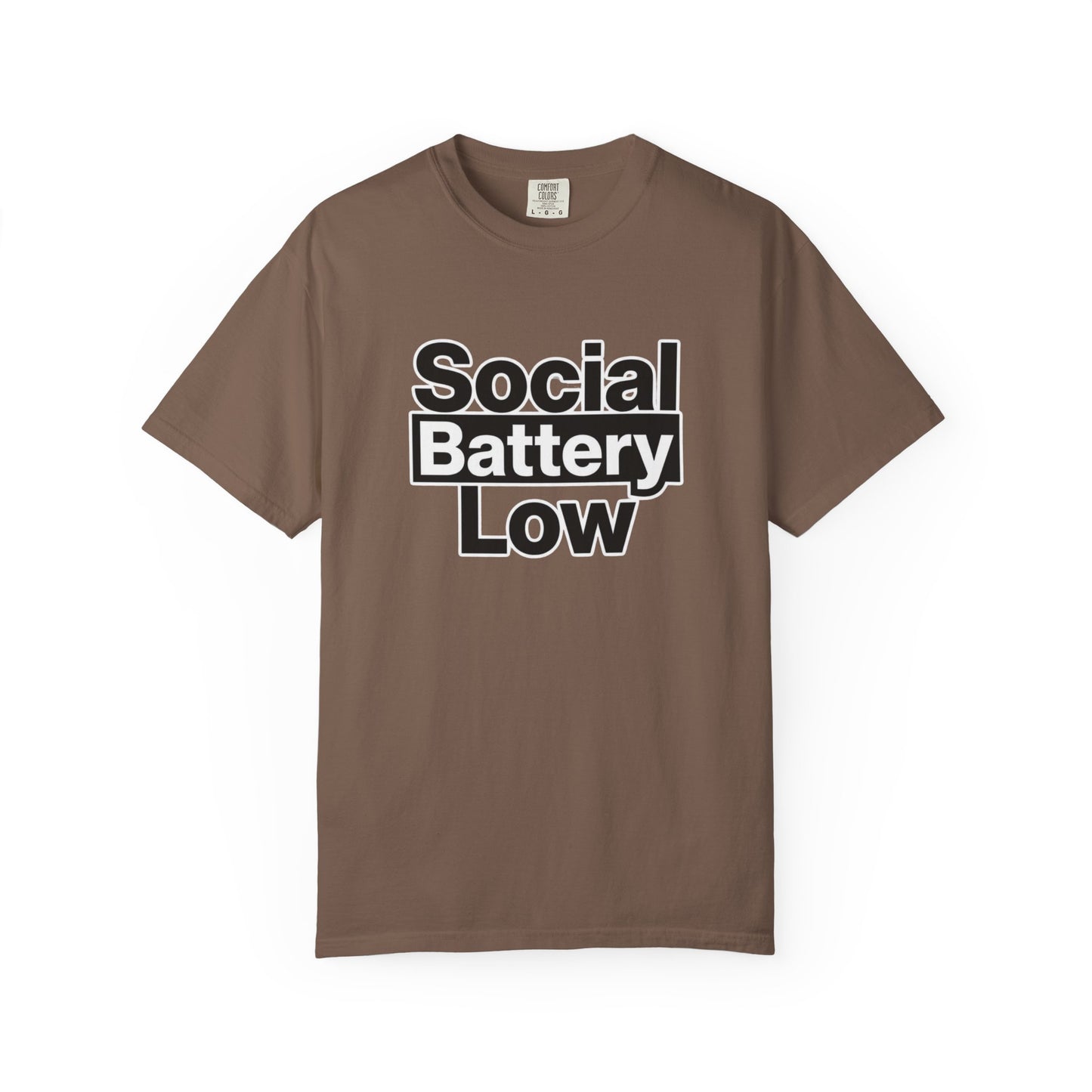 Social Battery Low Tee - Minimalist Edgy Streetwear | Comfort Colors