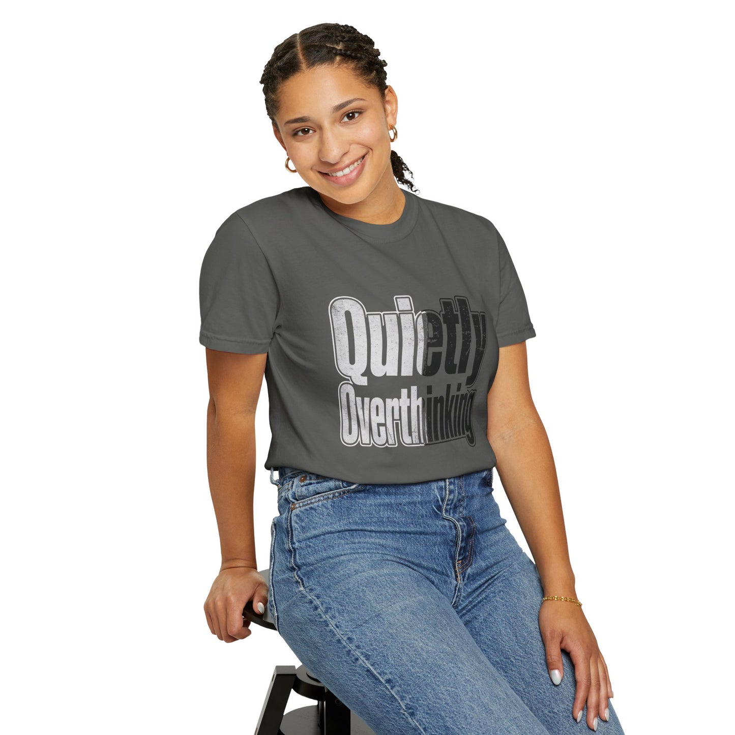 Quietly Overthinking Tee - Minimalist Edgy Streetwear | Comfort Colors