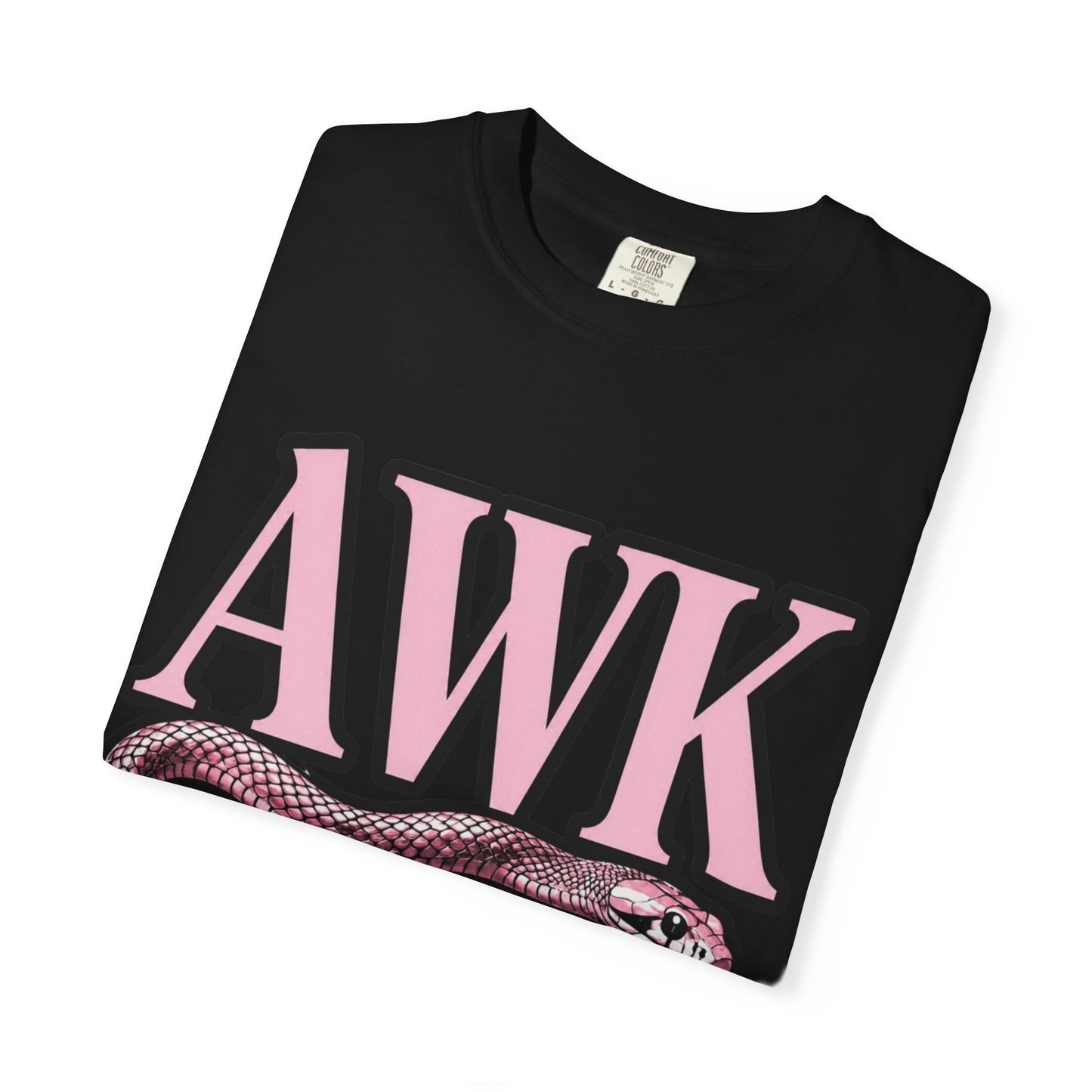 AWKWARD Snake Tee — Retro Pink Graphic T-Shirt for Her