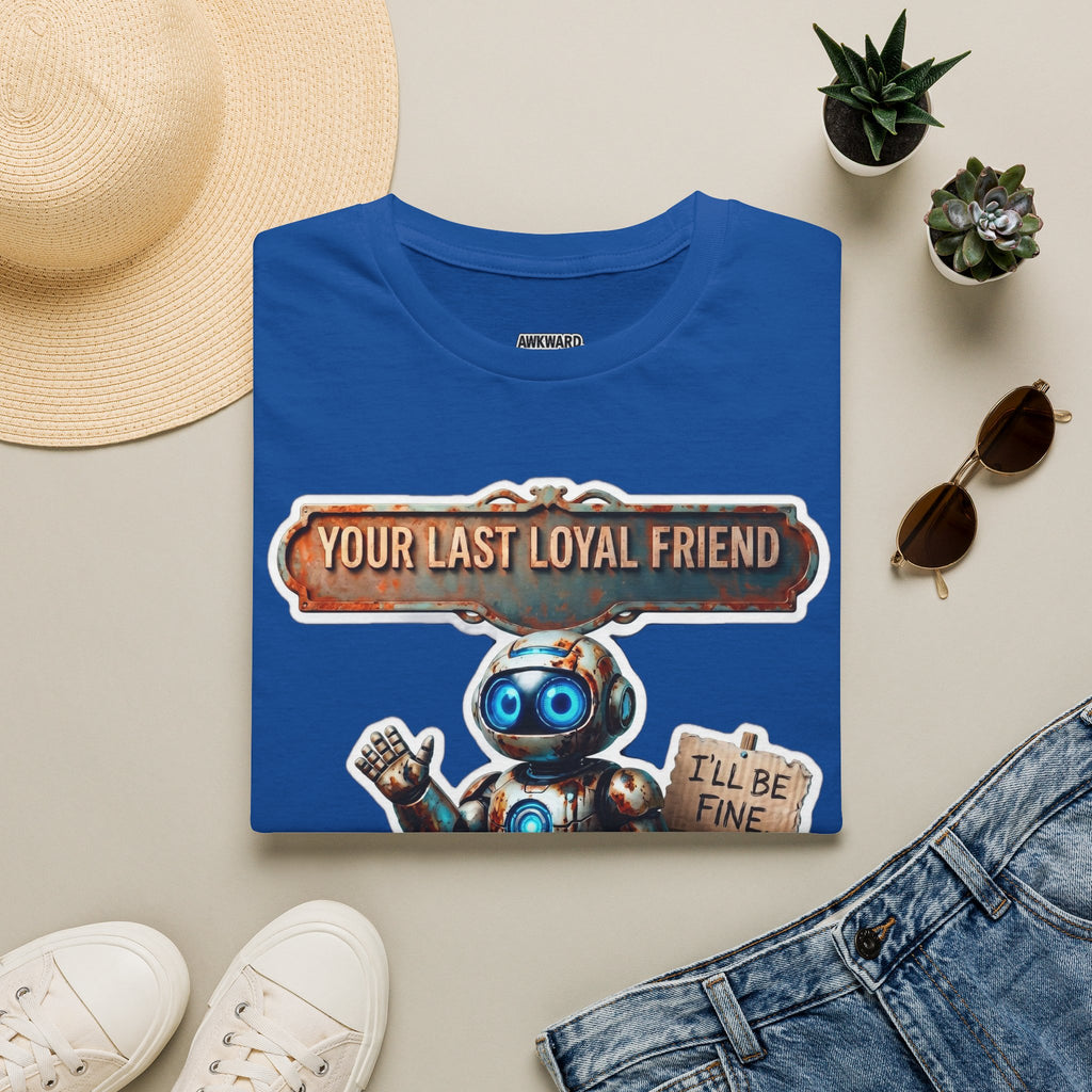 YOUR LAST LOYAL FRIEND Robot T-Shirt — 3D Retro Robot Graphic for Tech Lovers