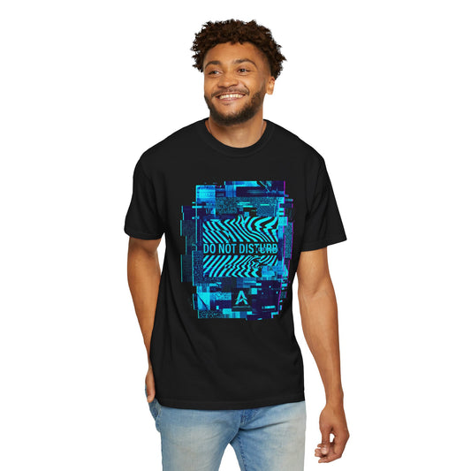 Cyberpunk Glitch 3D Tee — Blue Digital Error Streetwear