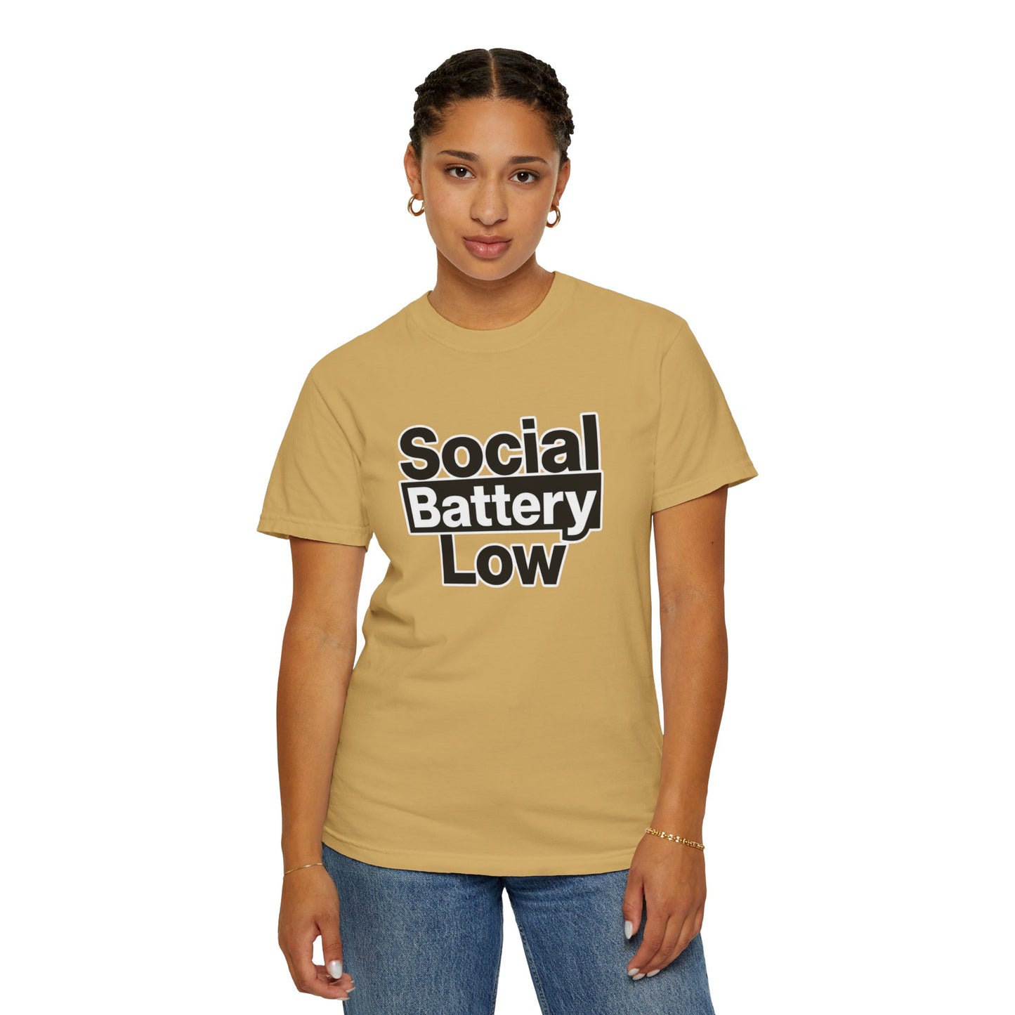 Social Battery Low Tee - Minimalist Edgy Streetwear | Comfort Colors