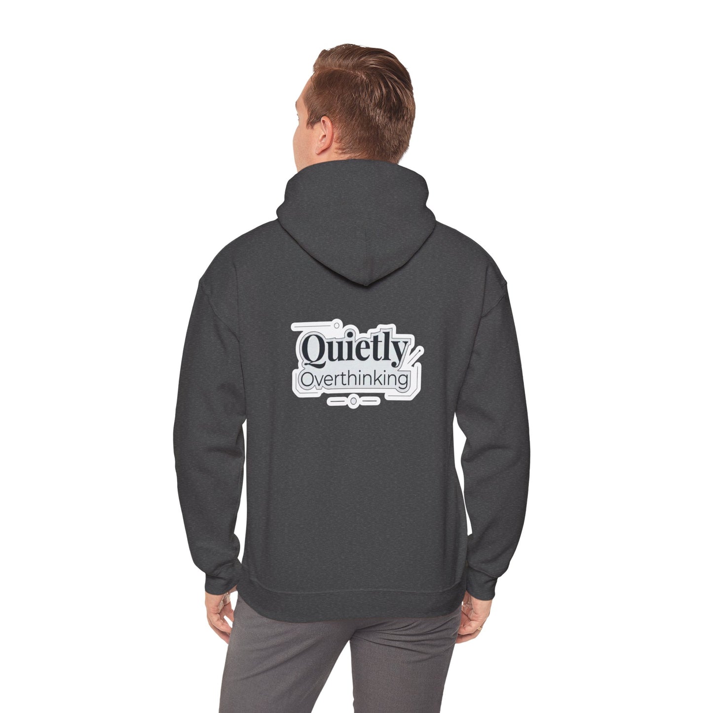 Quietly Overthinking Hoodie | Minimalist Abstract Streetwear | Gildan Heavy Blend