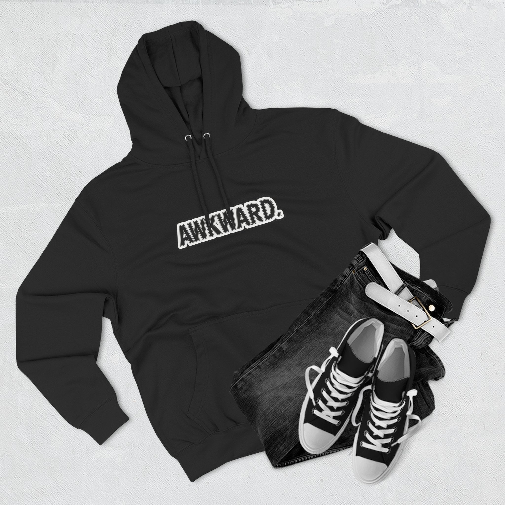 AWKWARD. Fleece Hoodie — Injured Dog Wheelchair 3D Streetwear