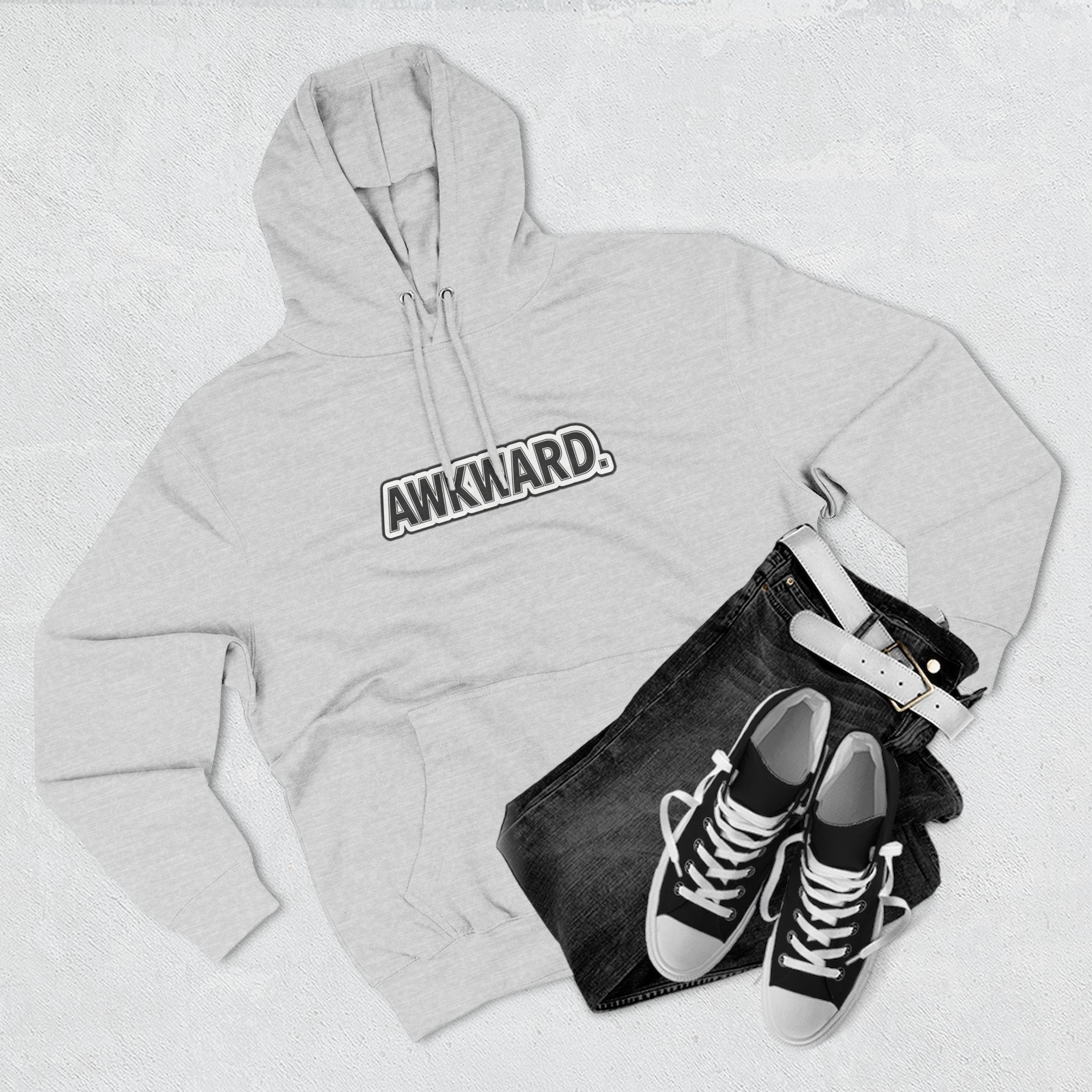 AWKWARD. Fleece Hoodie — Injured Dog Wheelchair 3D Streetwear