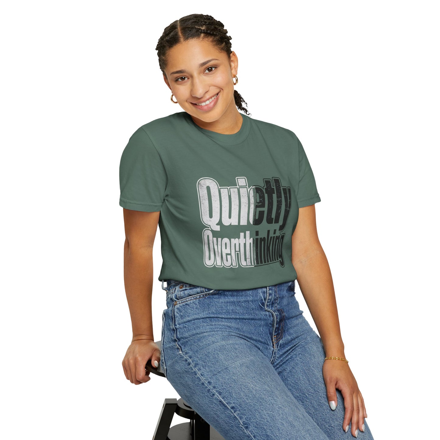 Quietly Overthinking Tee - Minimalist Edgy Streetwear | Comfort Colors