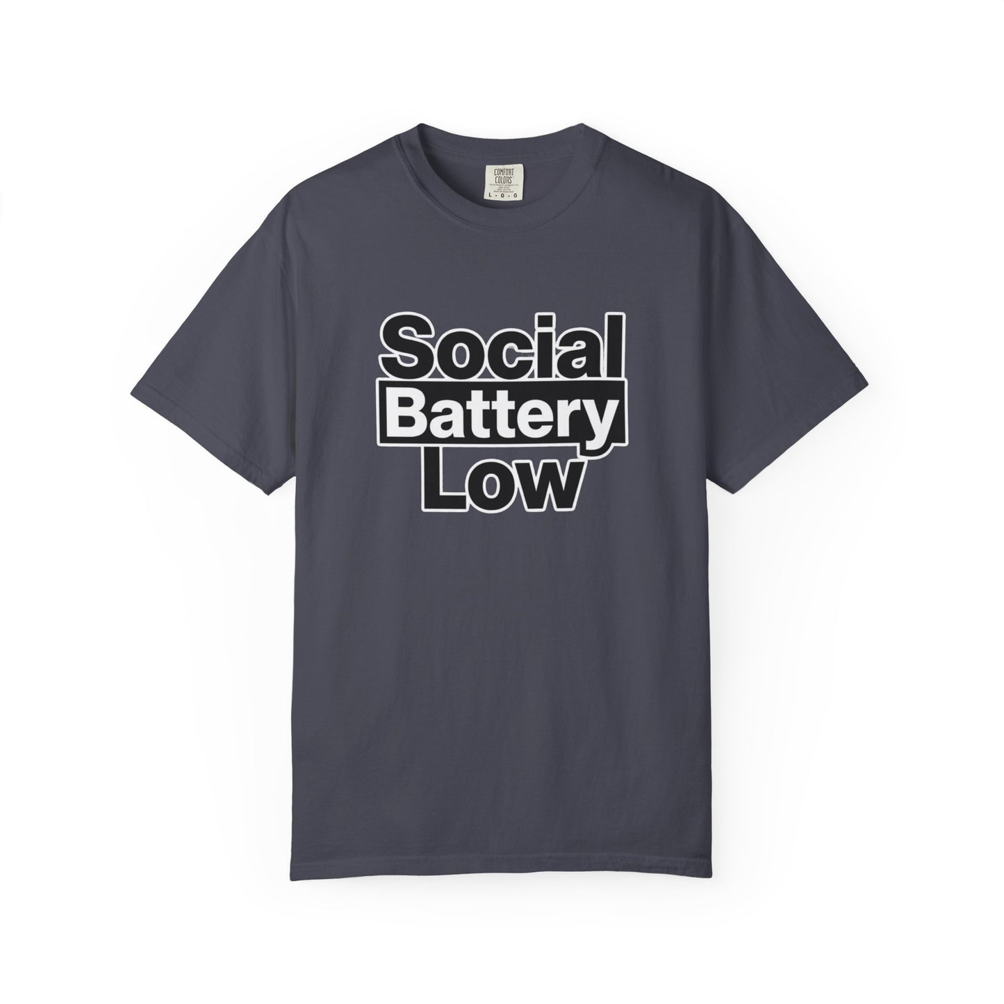 Social Battery Low Tee - Minimalist Edgy Streetwear | Comfort Colors