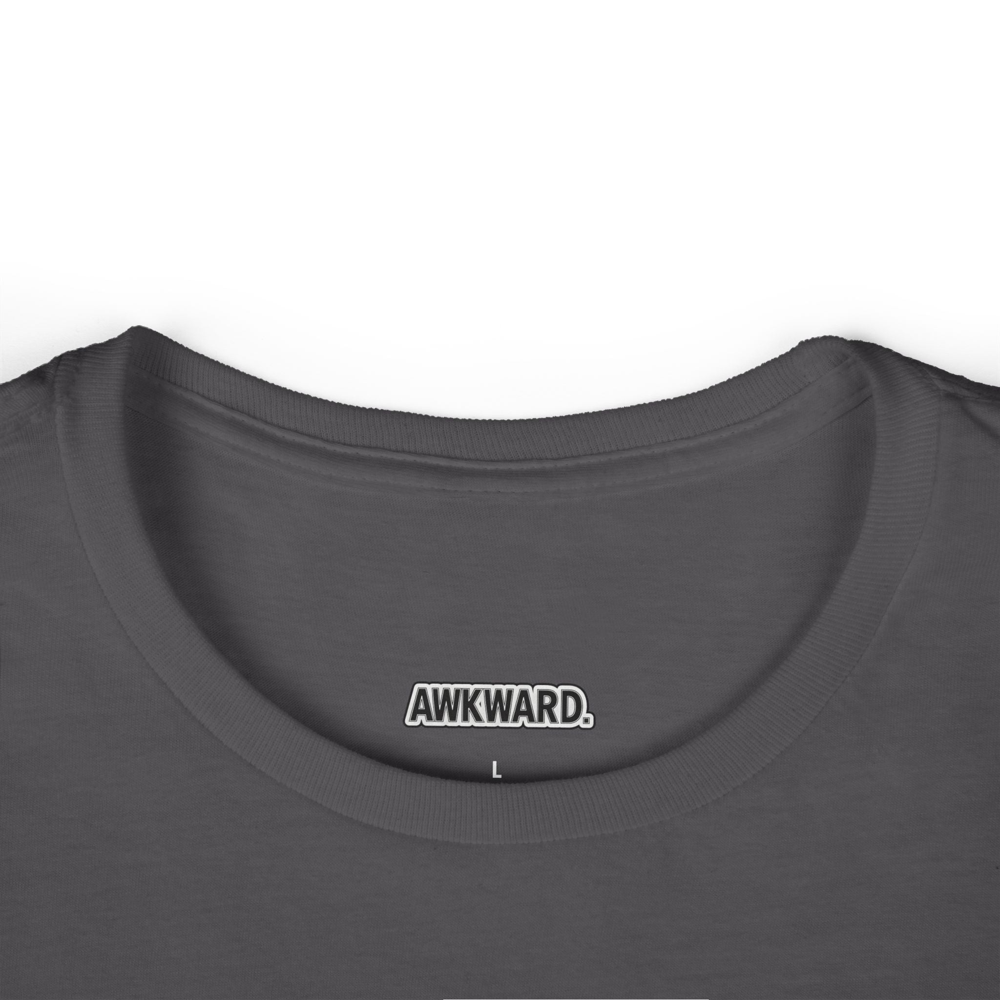 AWKWARD. Women's Softstyle Tee — Soft Feminine Fit with Dark-Humor Bandaged Dog Graphic