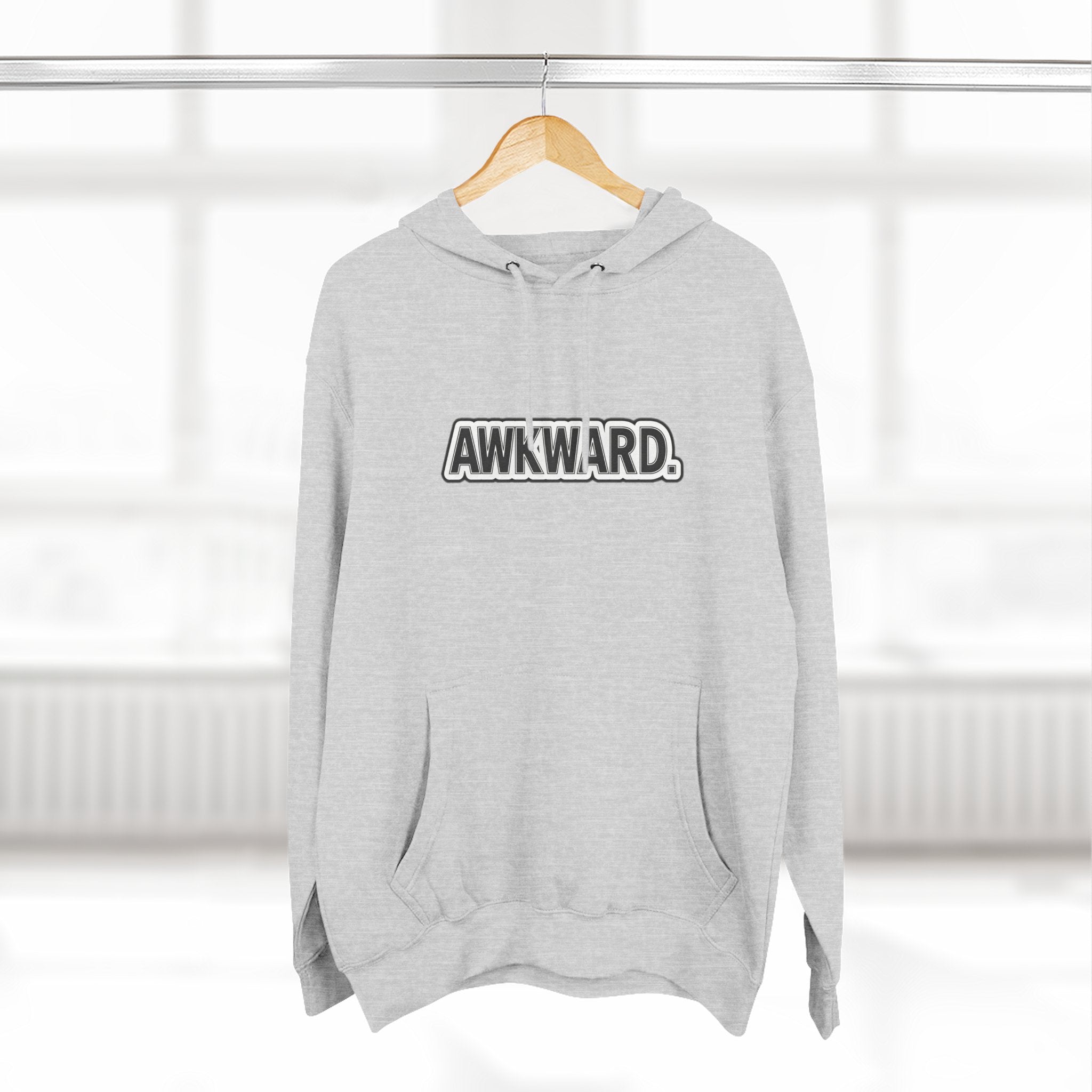 AWKWARD. Fleece Hoodie — Injured Dog Wheelchair 3D Streetwear