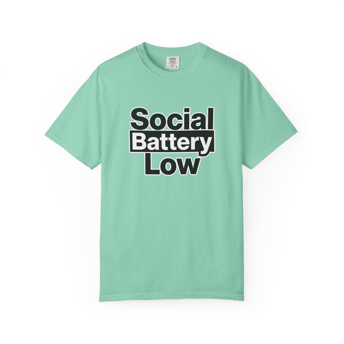 Social Battery Low Tee - Minimalist Edgy Streetwear | Comfort Colors