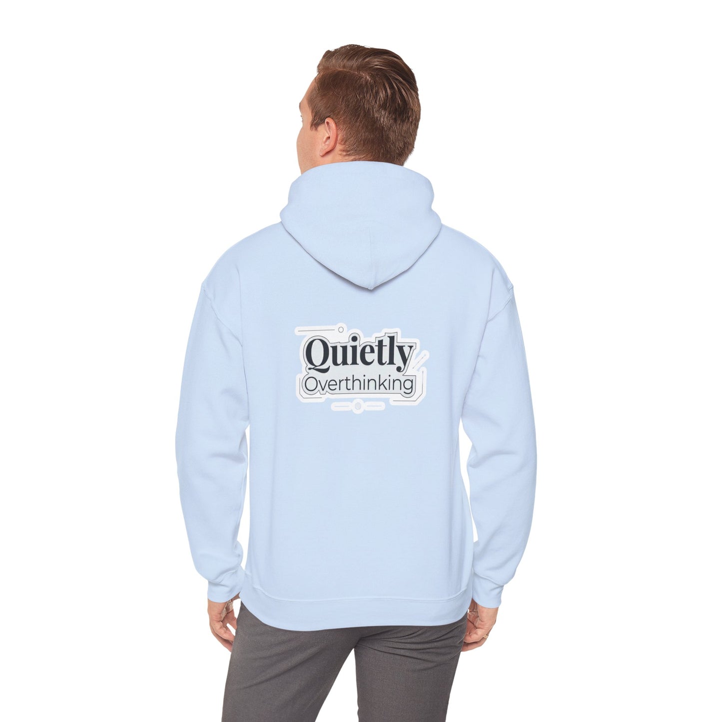 Quietly Overthinking Hoodie | Minimalist Abstract Streetwear | Gildan Heavy Blend