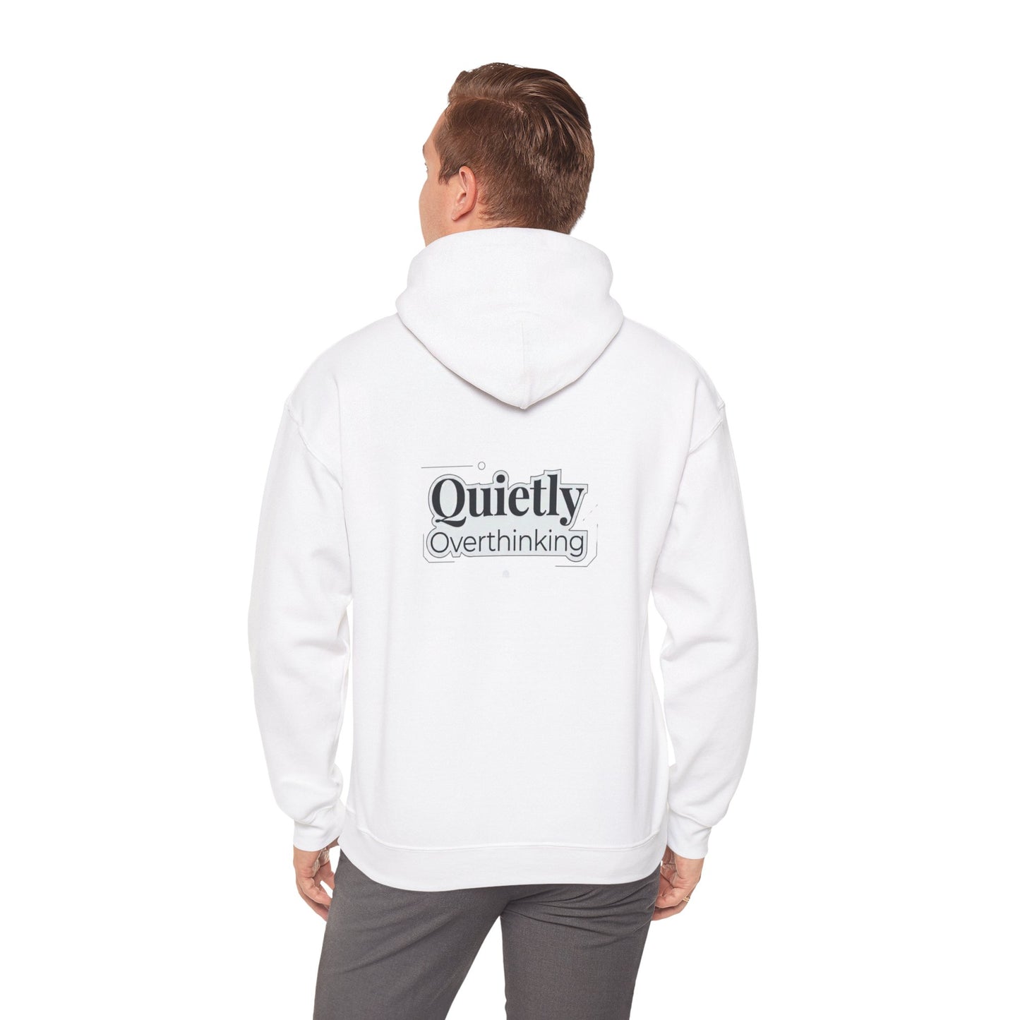 Quietly Overthinking Hoodie | Minimalist Abstract Streetwear | Gildan Heavy Blend