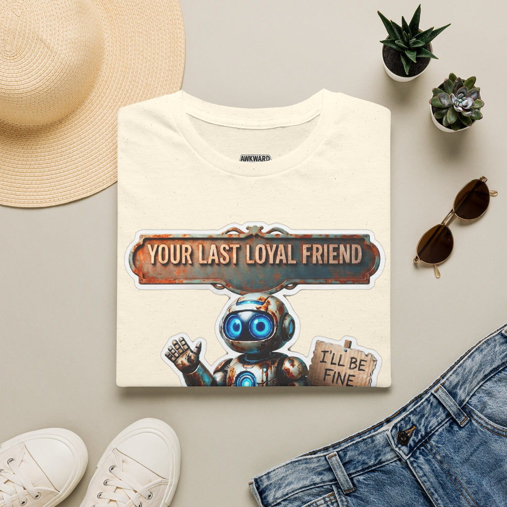 YOUR LAST LOYAL FRIEND Robot T-Shirt — 3D Retro Robot Graphic for Tech Lovers