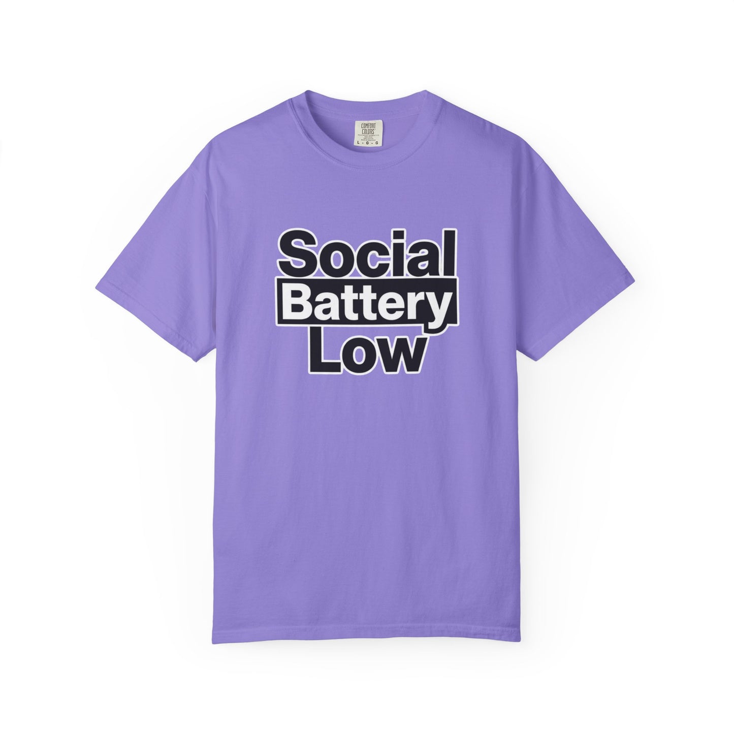 Social Battery Low Tee - Minimalist Edgy Streetwear | Comfort Colors