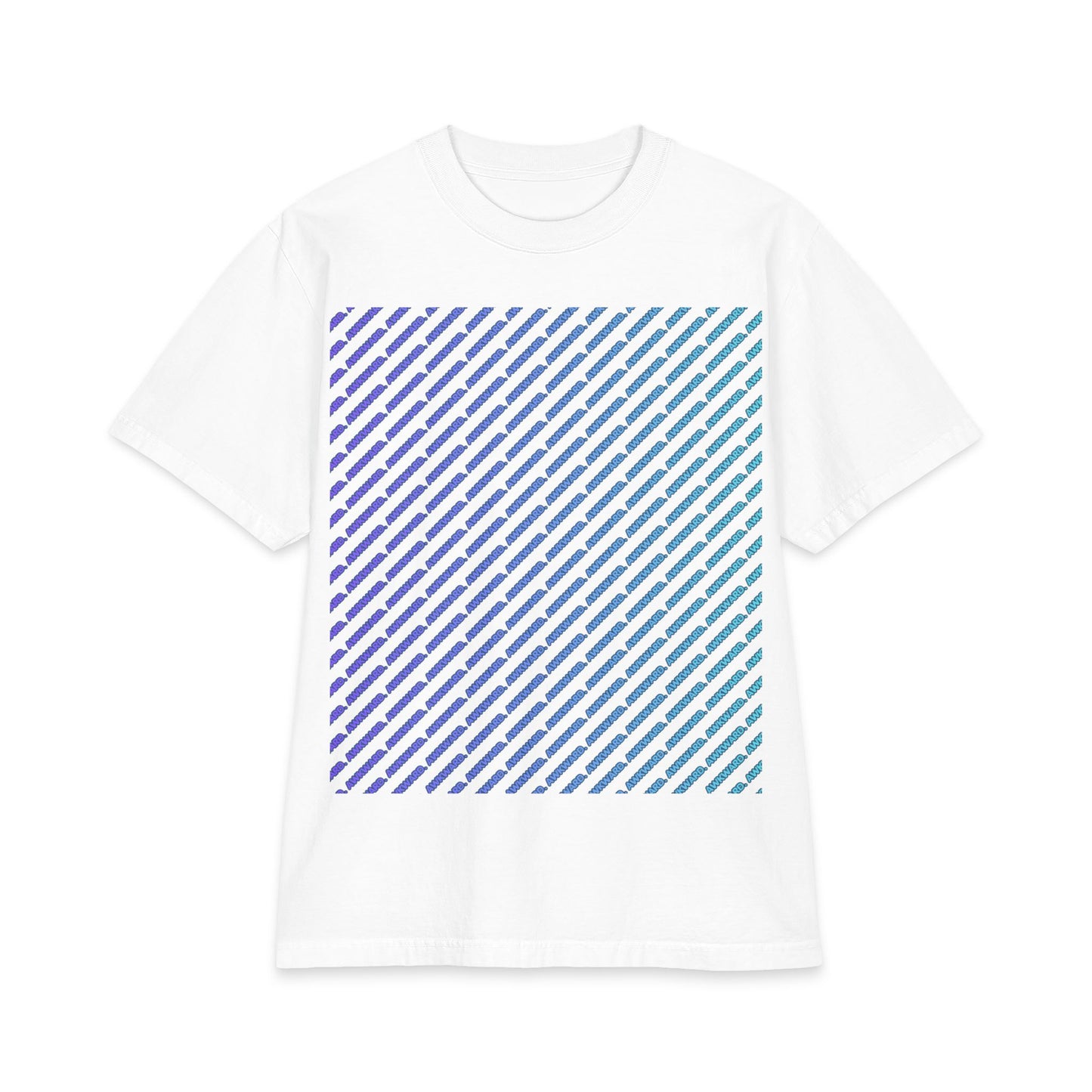 Glitch Stripe T-Shirt — Blue 'Do Not Disturb' Streetwear