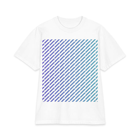 Glitch Stripe T-Shirt — Blue 'Do Not Disturb' Streetwear