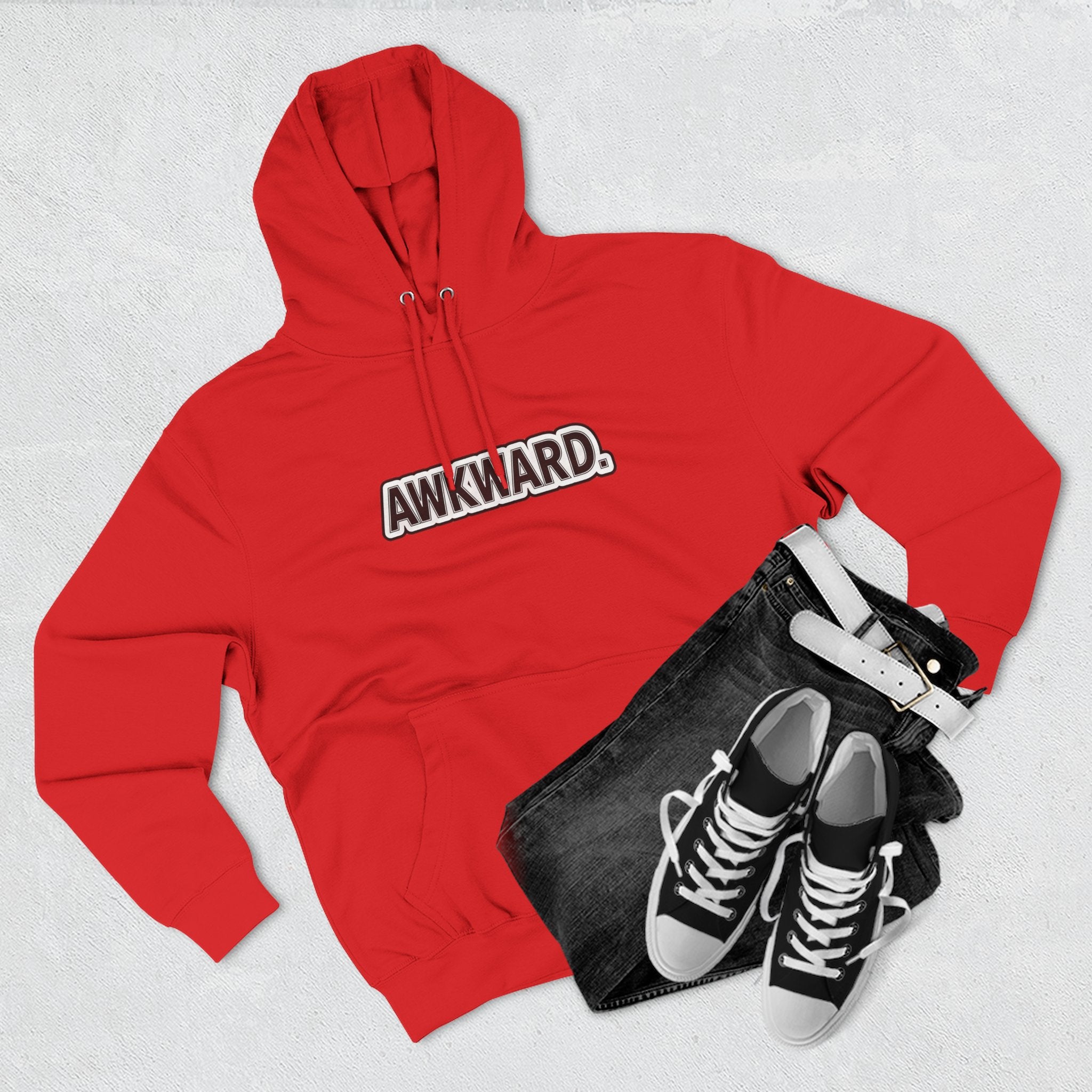 AWKWARD. Fleece Hoodie — Injured Dog Wheelchair 3D Streetwear