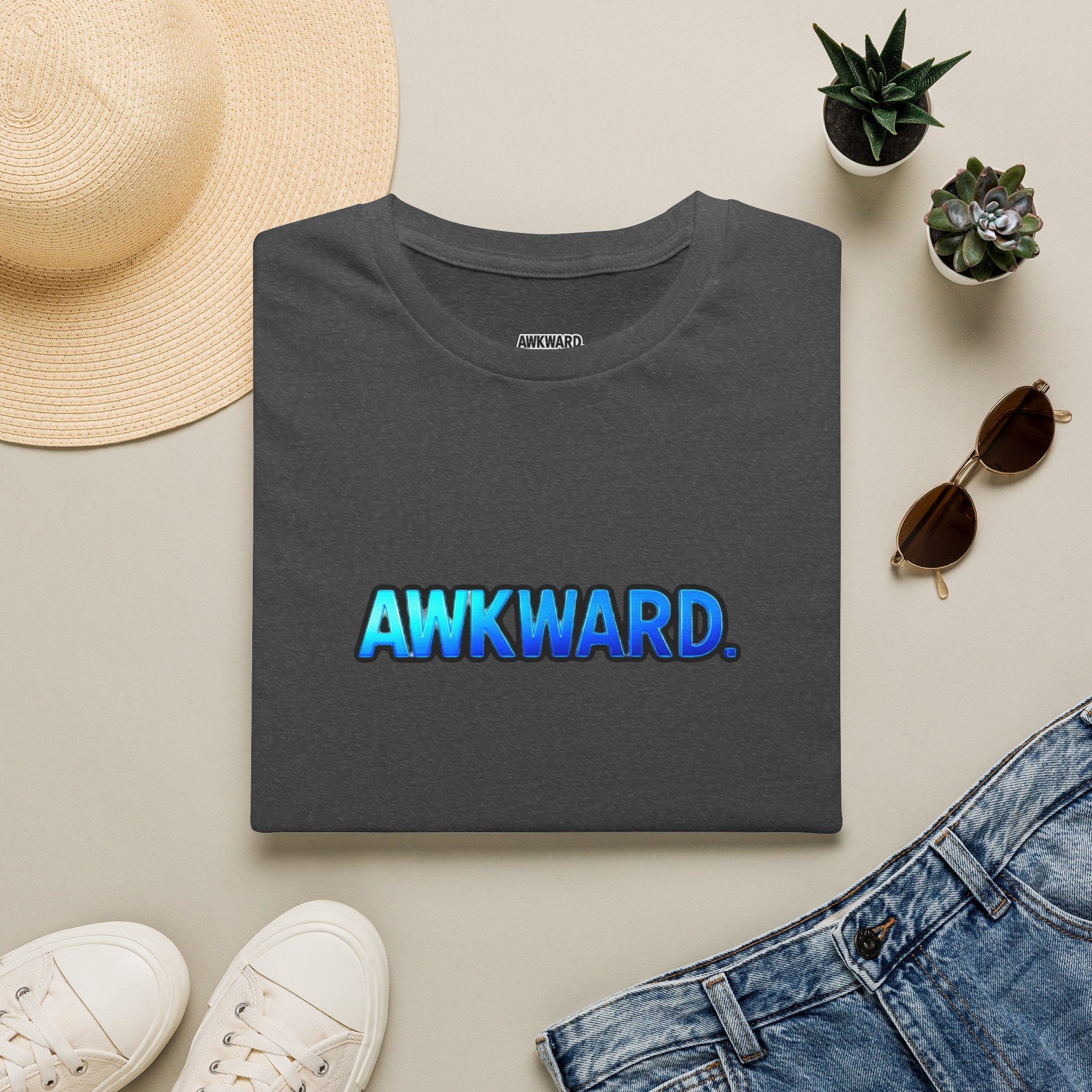 AWKWARD Tee — 3D Injured Red Dog in Wheelchair, Dark Humor Streetwear