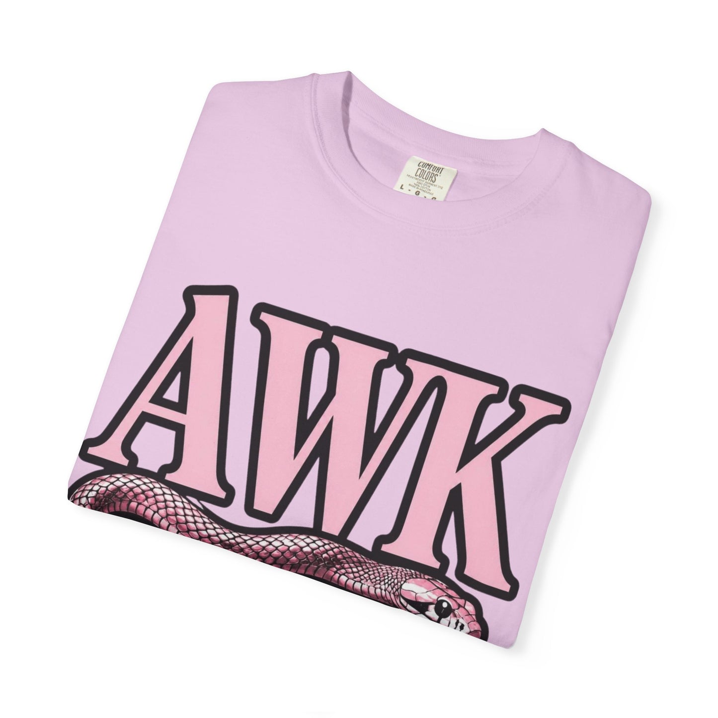 AWKWARD Snake Tee — Retro Pink Graphic T-Shirt for Her