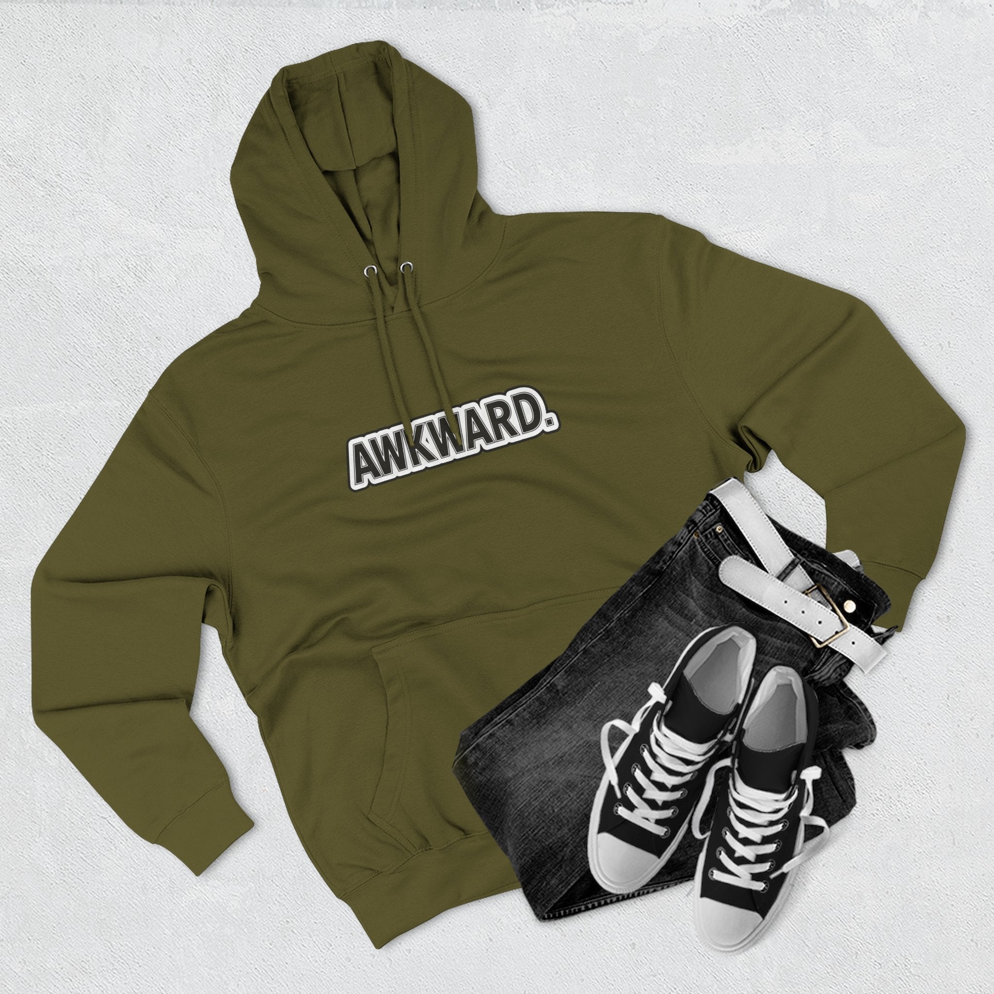 AWKWARD. Fleece Hoodie — Injured Dog Wheelchair 3D Streetwear
