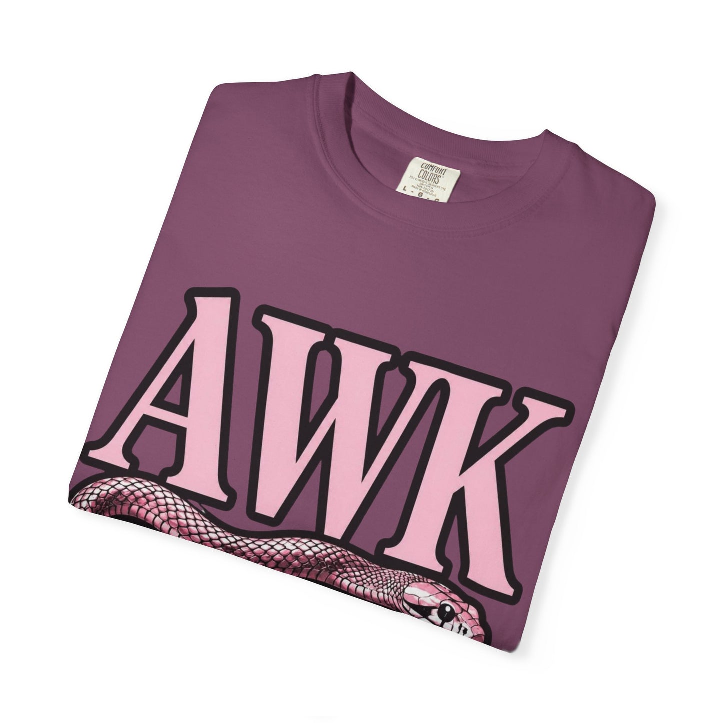 AWKWARD Snake Tee — Retro Pink Graphic T-Shirt for Her