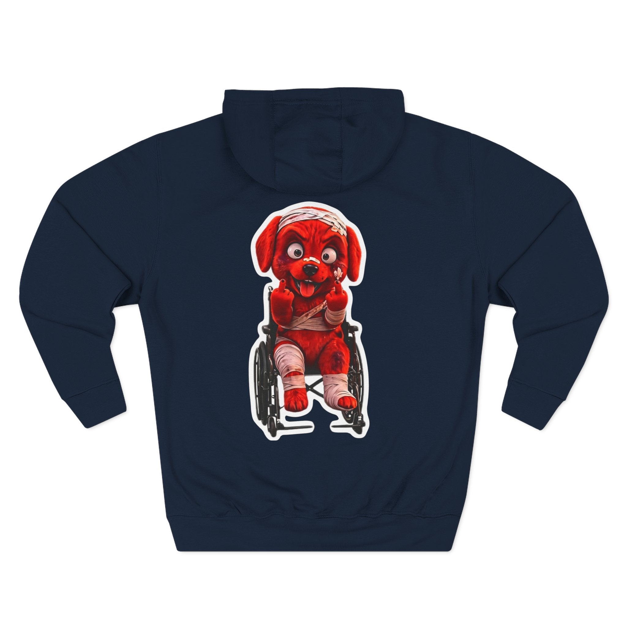 AWKWARD. Fleece Hoodie — Injured Dog Wheelchair 3D Streetwear