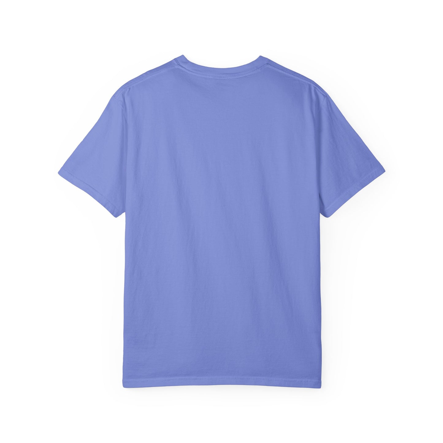 AWKWARD. Garment-Dyed Tee — Minimal Front, Neon Glitch Back