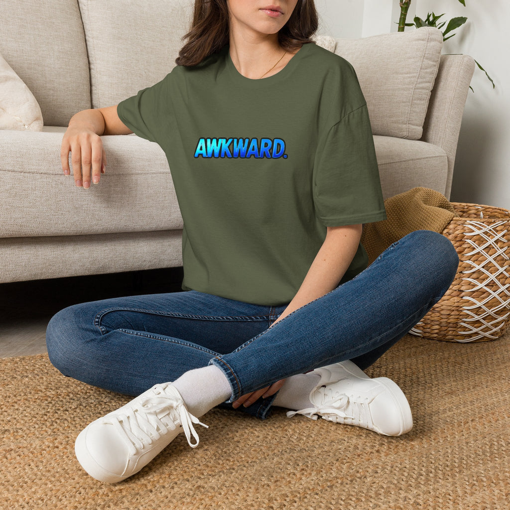 AWKWARD Tee — 3D Injured Red Dog in Wheelchair, Dark Humor Streetwear