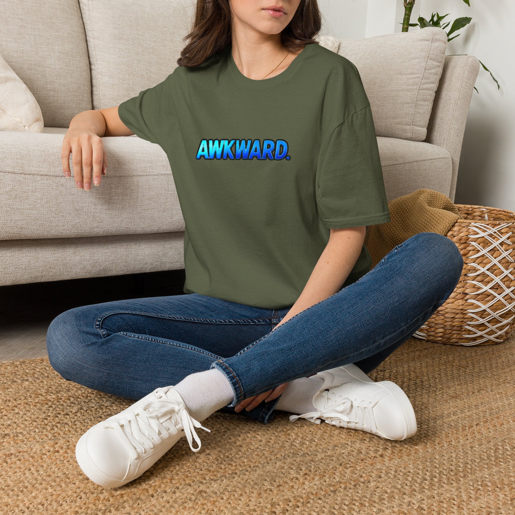 AWKWARD Tee — 3D Injured Red Dog in Wheelchair, Dark Humor Streetwear