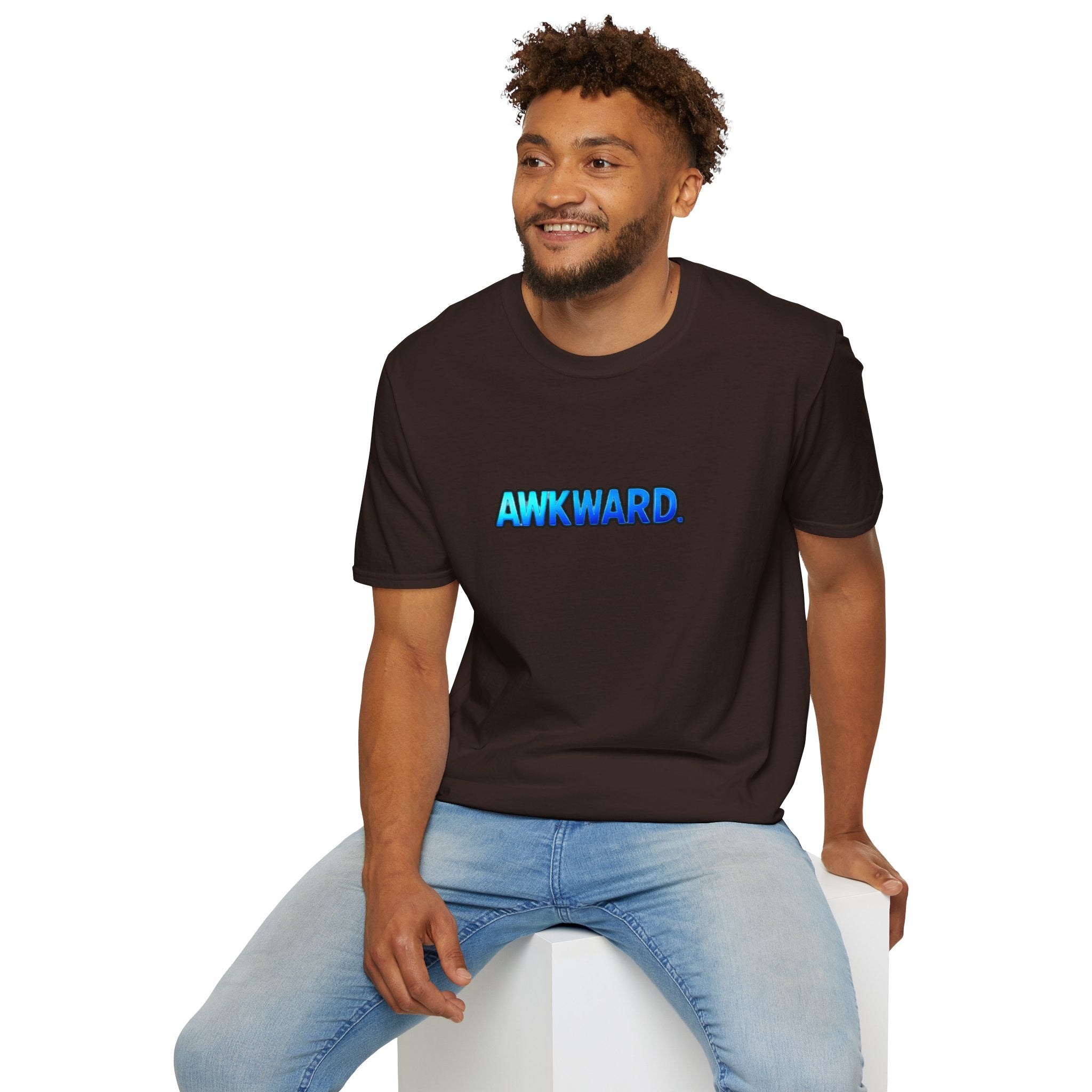 AWKWARD Tee — 3D Injured Red Dog in Wheelchair, Dark Humor Streetwear
