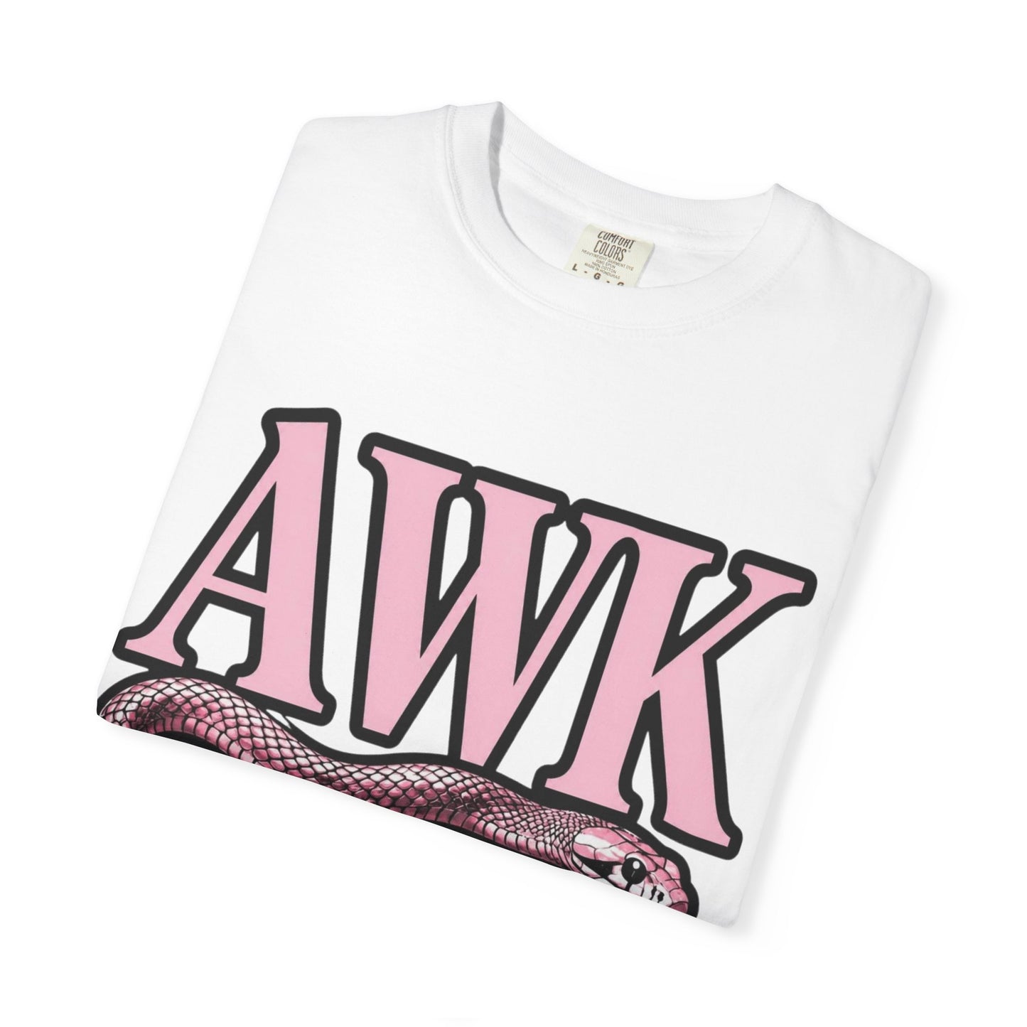 AWKWARD Snake Tee — Retro Pink Graphic T-Shirt for Her