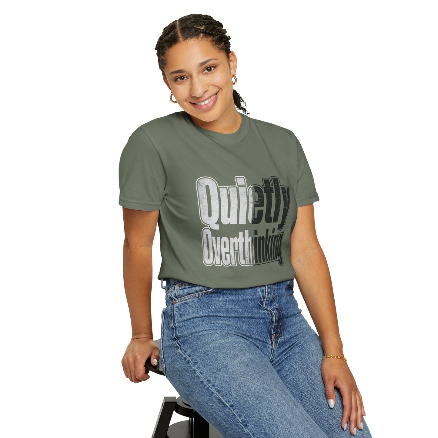 Quietly Overthinking Tee - Minimalist Edgy Streetwear | Comfort Colors