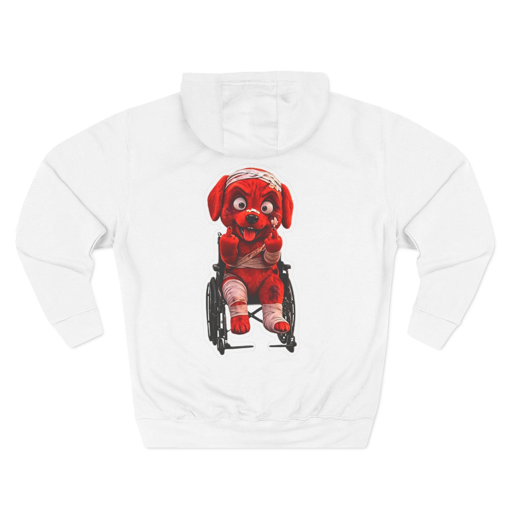 AWKWARD. Fleece Hoodie — Injured Dog Wheelchair 3D Streetwear