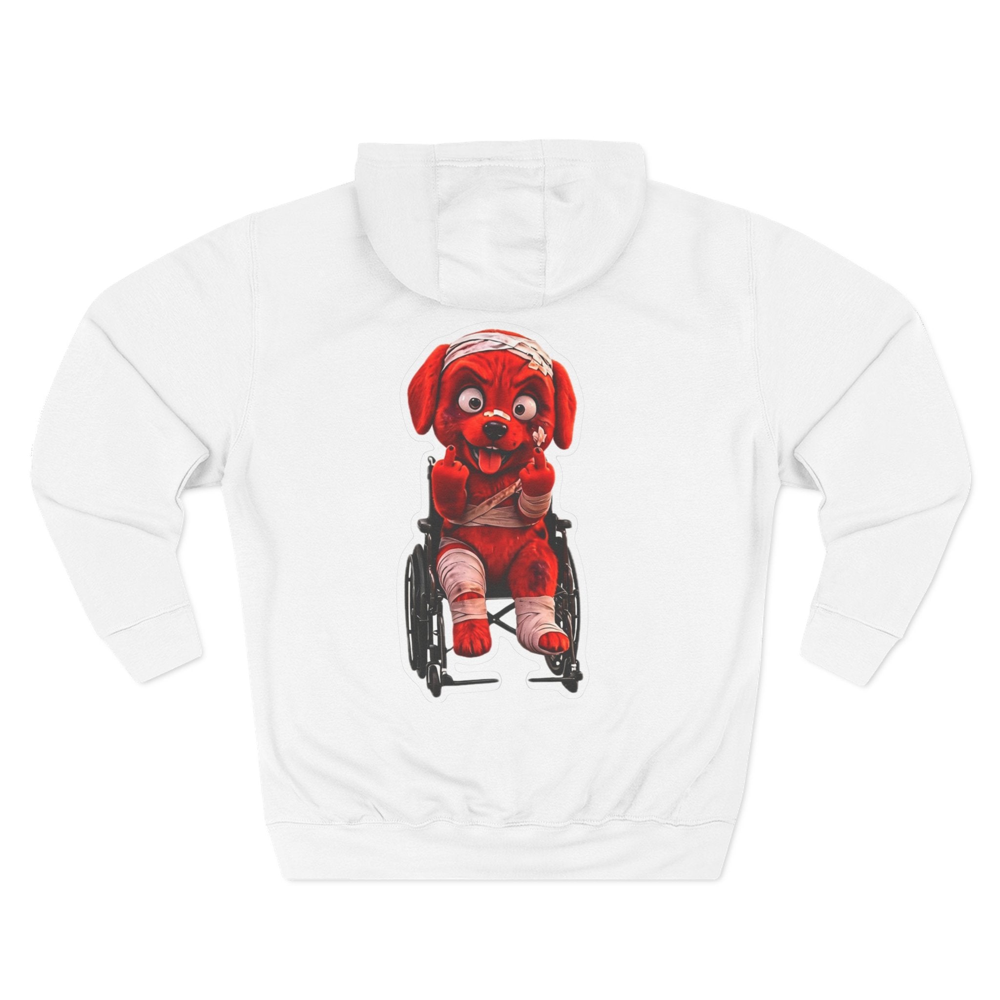 AWKWARD. Fleece Hoodie — Injured Dog Wheelchair 3D Streetwear