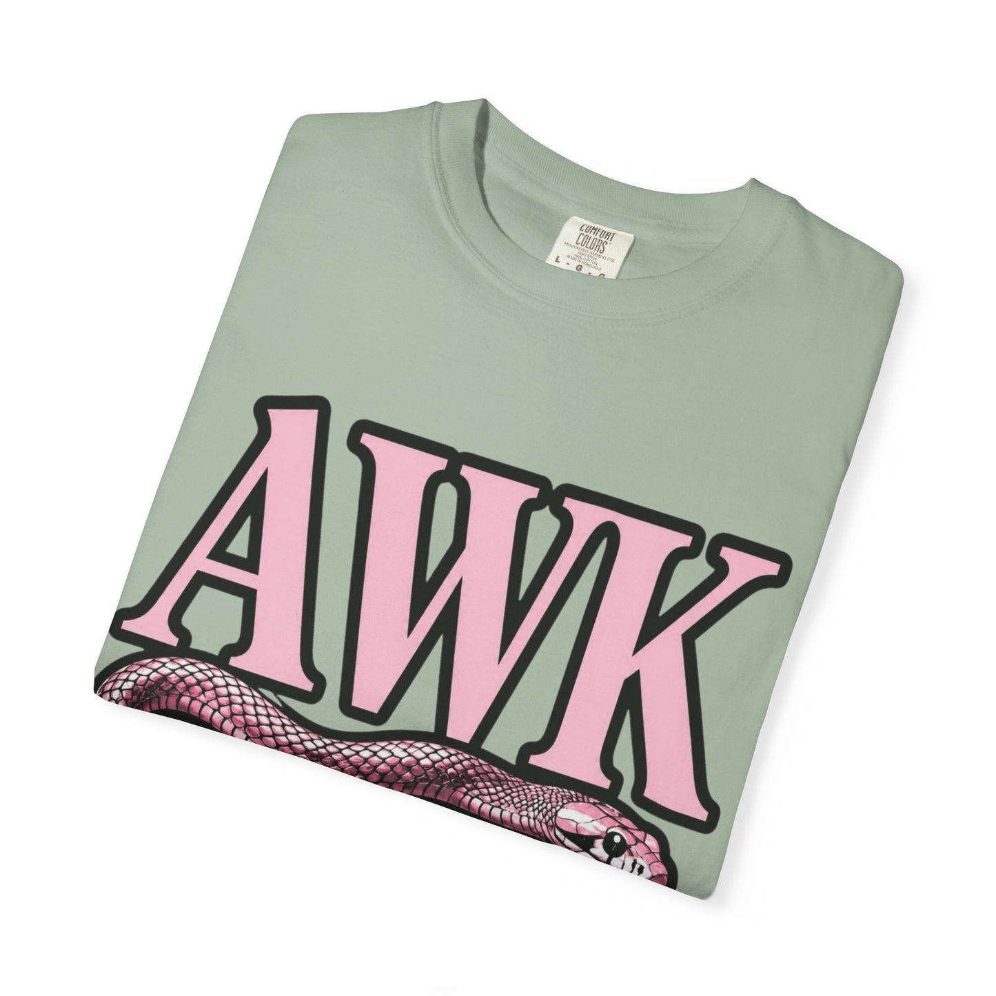 AWKWARD Snake Tee — Retro Pink Graphic T-Shirt for Her