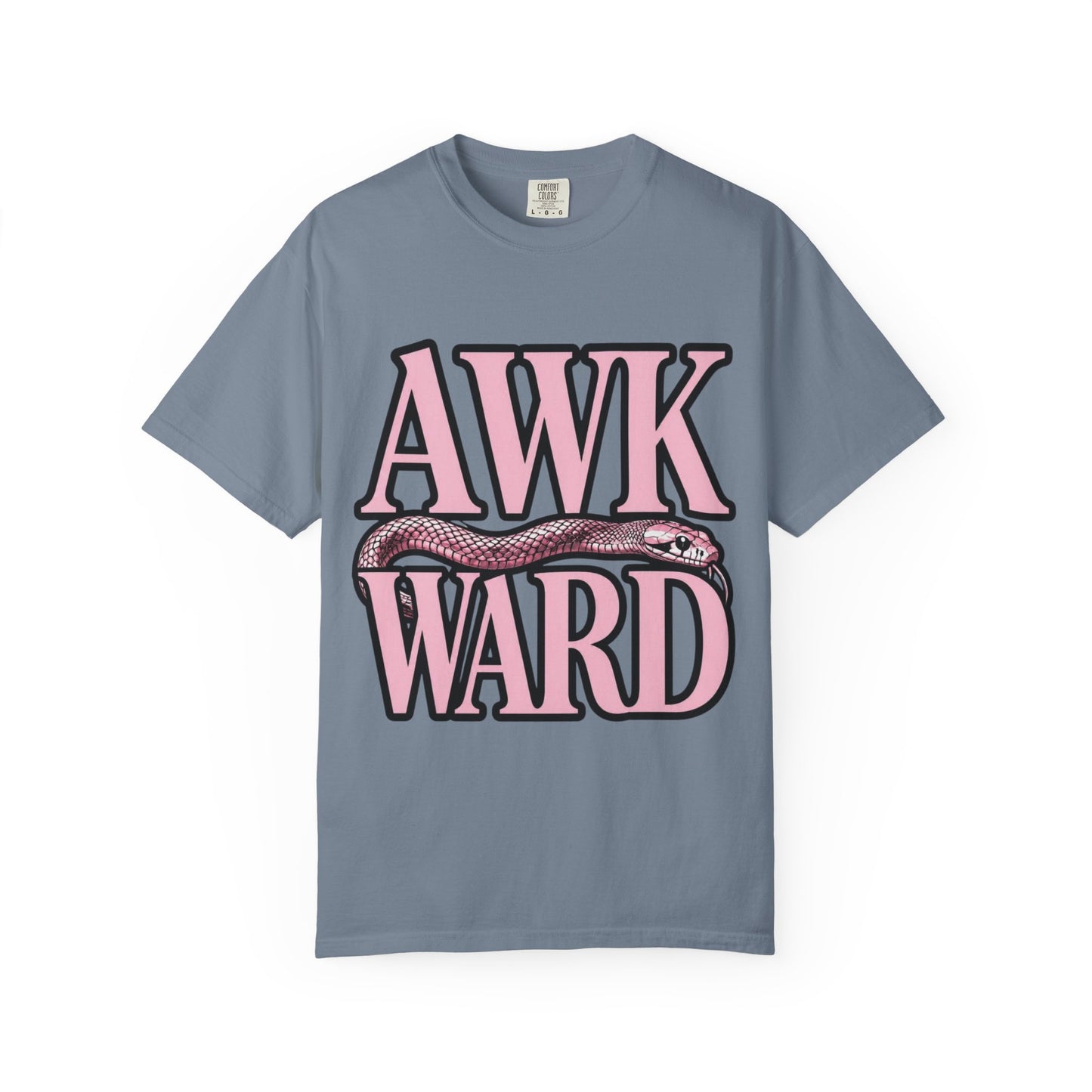 AWKWARD Snake Tee — Retro Pink Graphic T-Shirt for Her