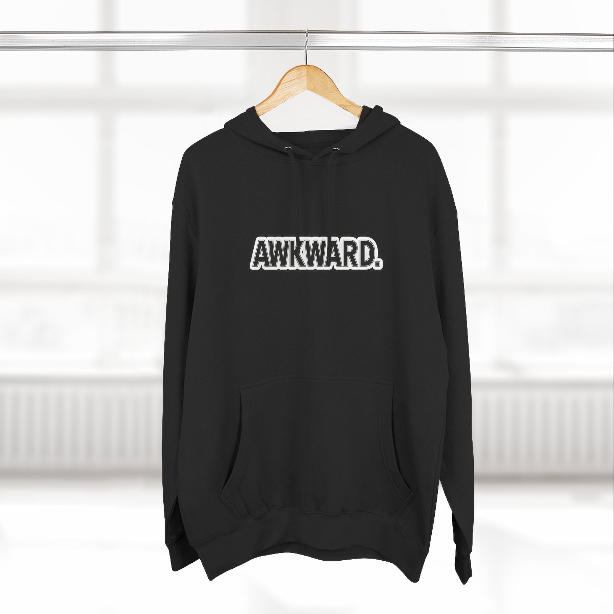 AWKWARD. Fleece Hoodie — Injured Dog Wheelchair 3D Streetwear