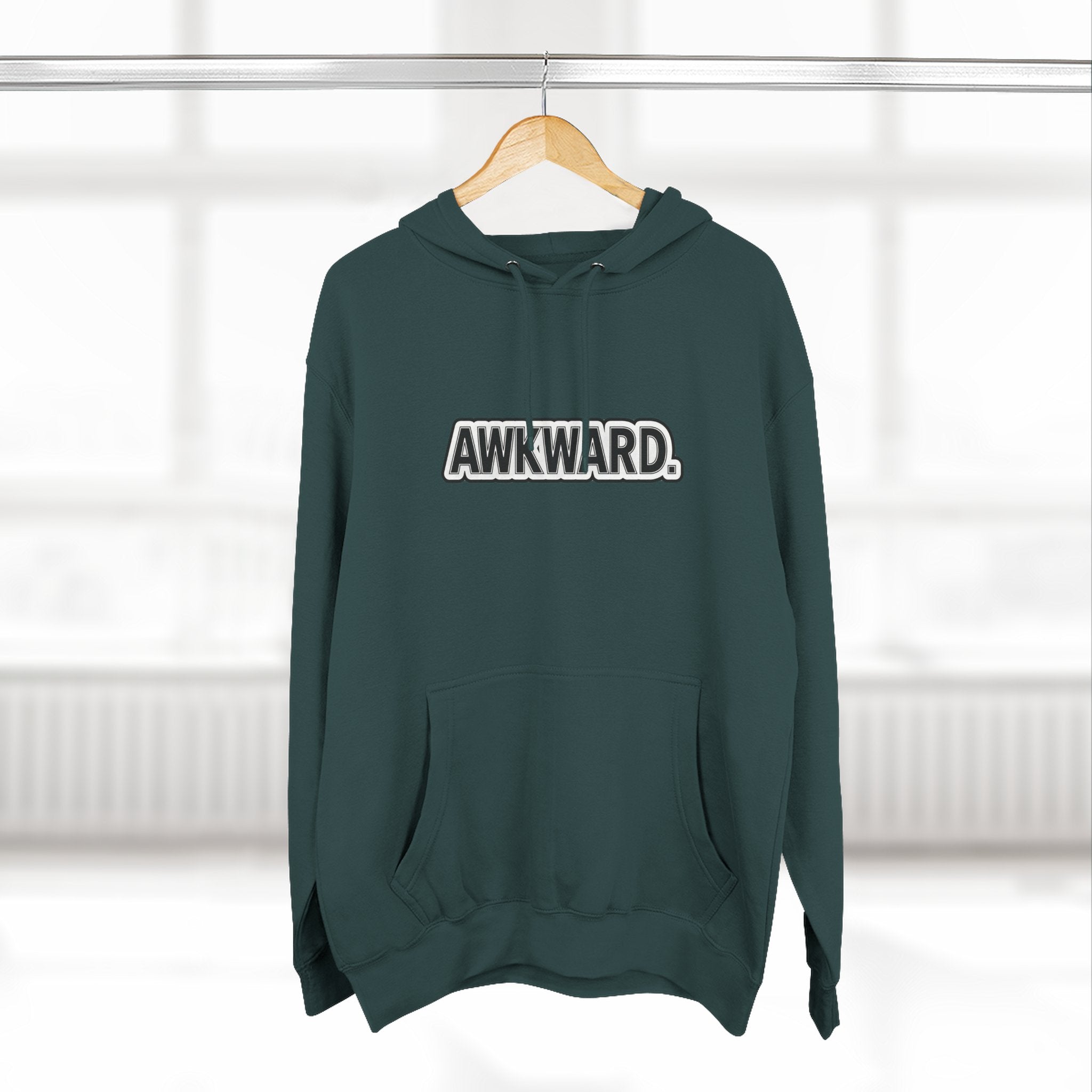 AWKWARD. Fleece Hoodie — Injured Dog Wheelchair 3D Streetwear