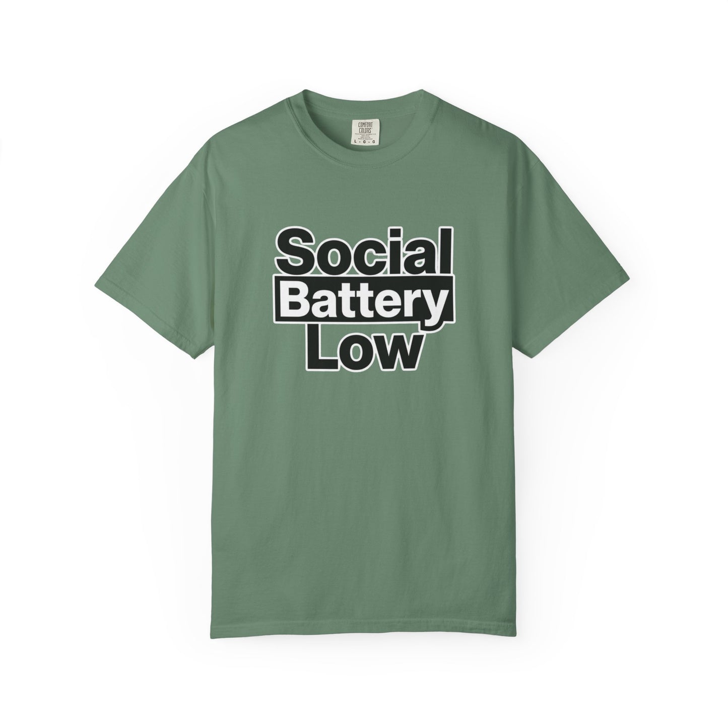 Social Battery Low Tee - Minimalist Edgy Streetwear | Comfort Colors