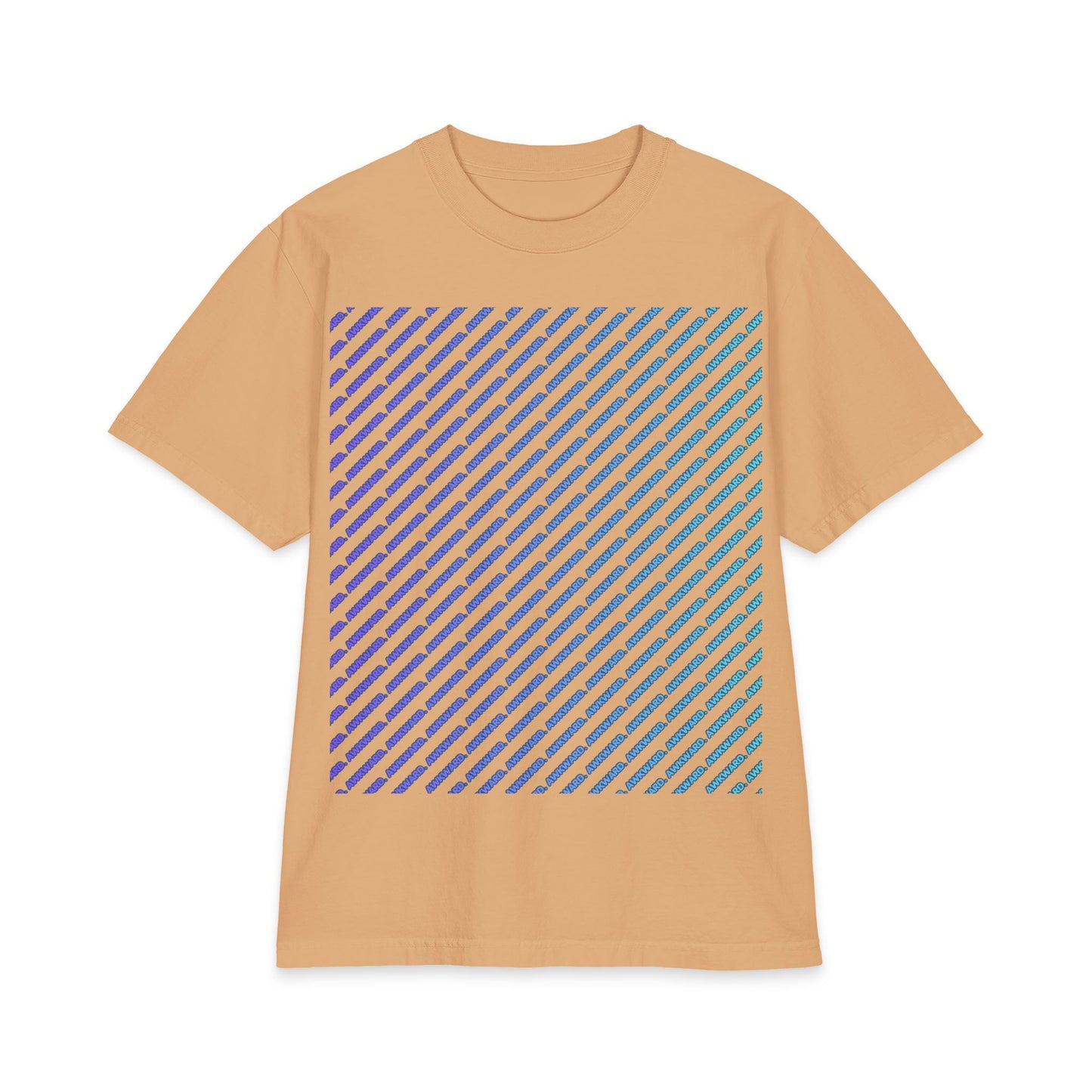 Glitch Stripe T-Shirt — Blue 'Do Not Disturb' Streetwear