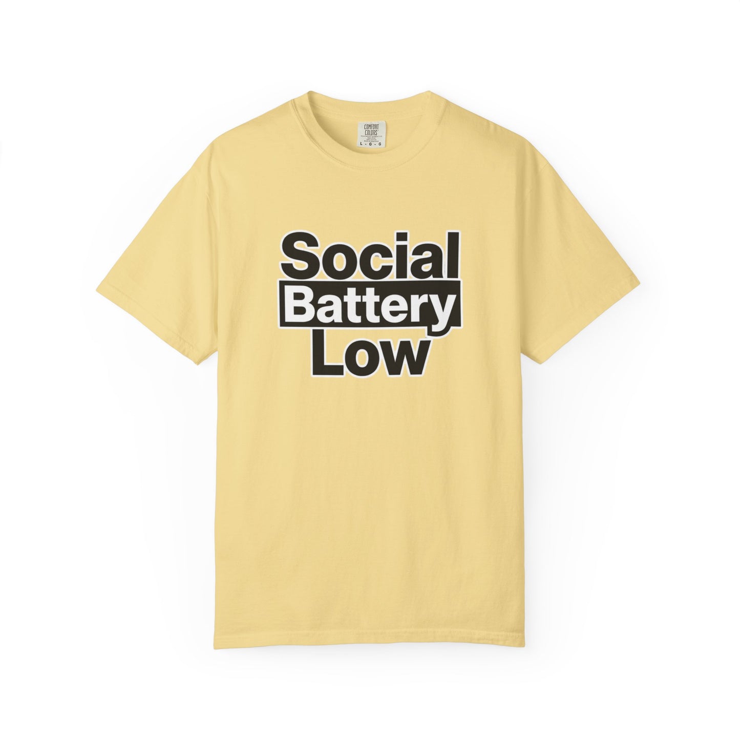 Social Battery Low Tee - Minimalist Edgy Streetwear | Comfort Colors