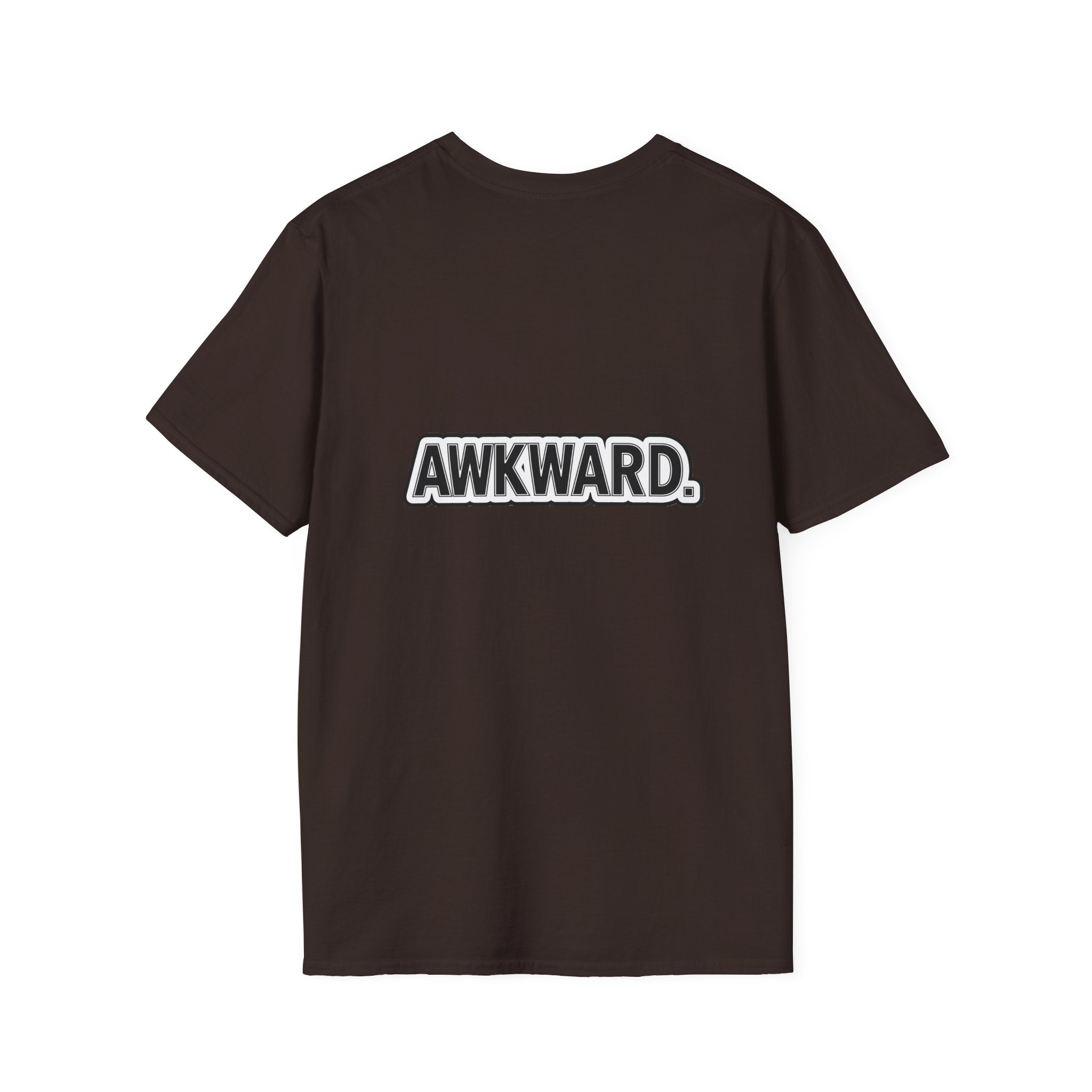 Sad Bandaged Dog Wheelchair T-Shirt — "AWKWARD." Grunge Anti‑Social Tee