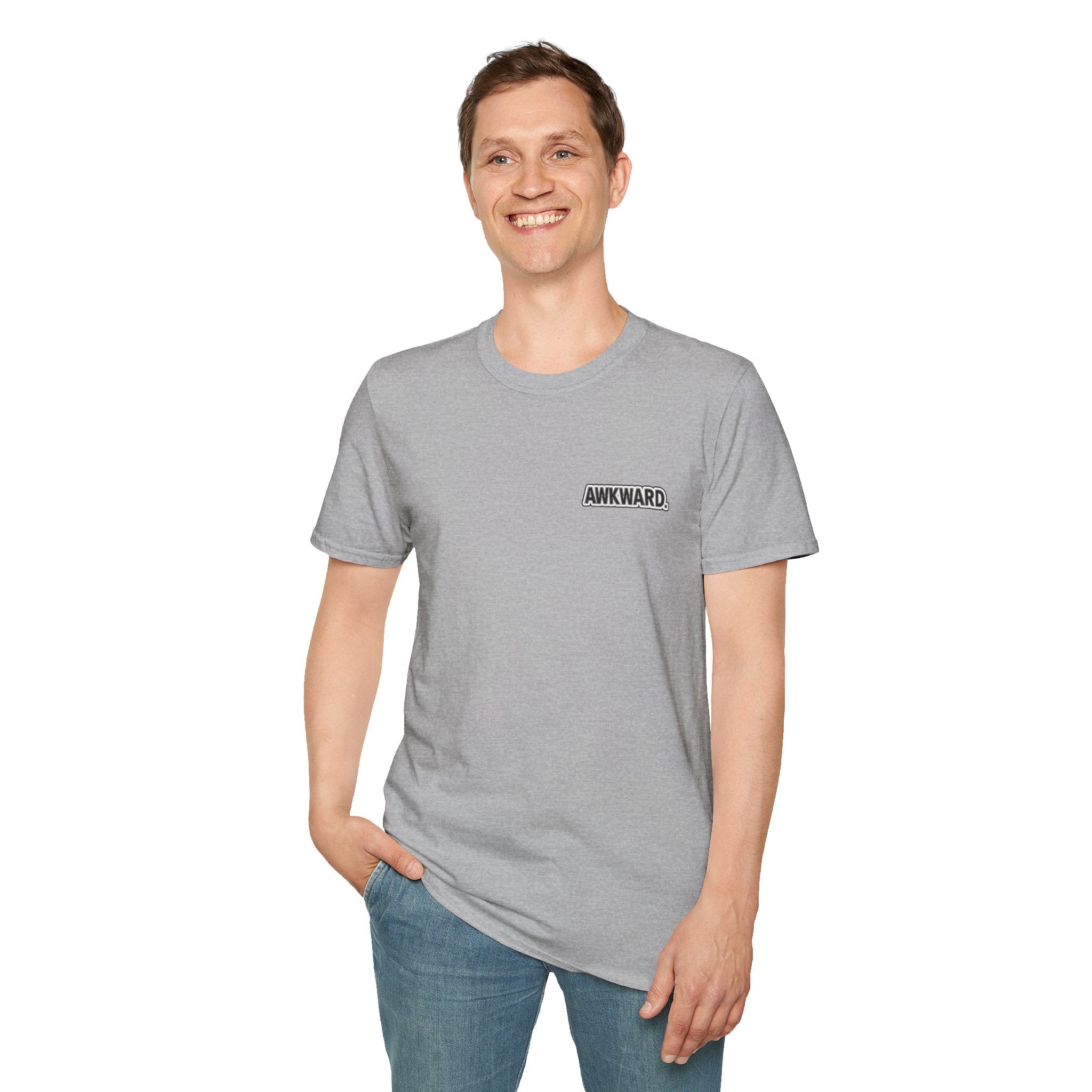 AWKWARD. T-Shirt — 3D Quirky Robot “Your Last Loyal Friend” Back Graphic