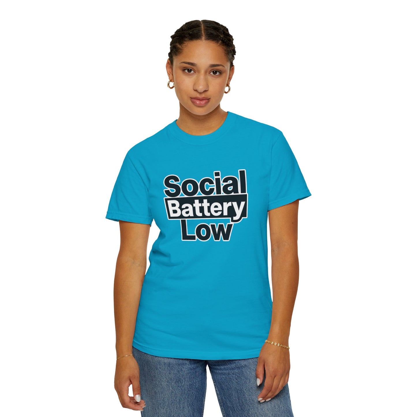 Social Battery Low Tee - Minimalist Edgy Streetwear | Comfort Colors