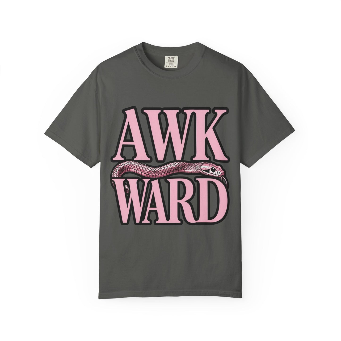 AWKWARD Snake Tee — Retro Pink Graphic T-Shirt for Her