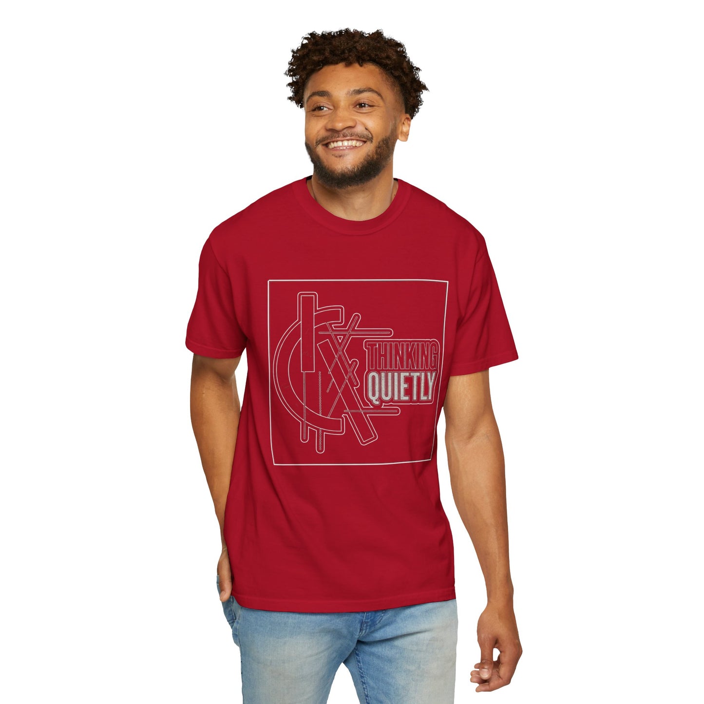 Thinking Quietly Graphic Tee | Abstract Minimalist Streetwear | Comfort Colors