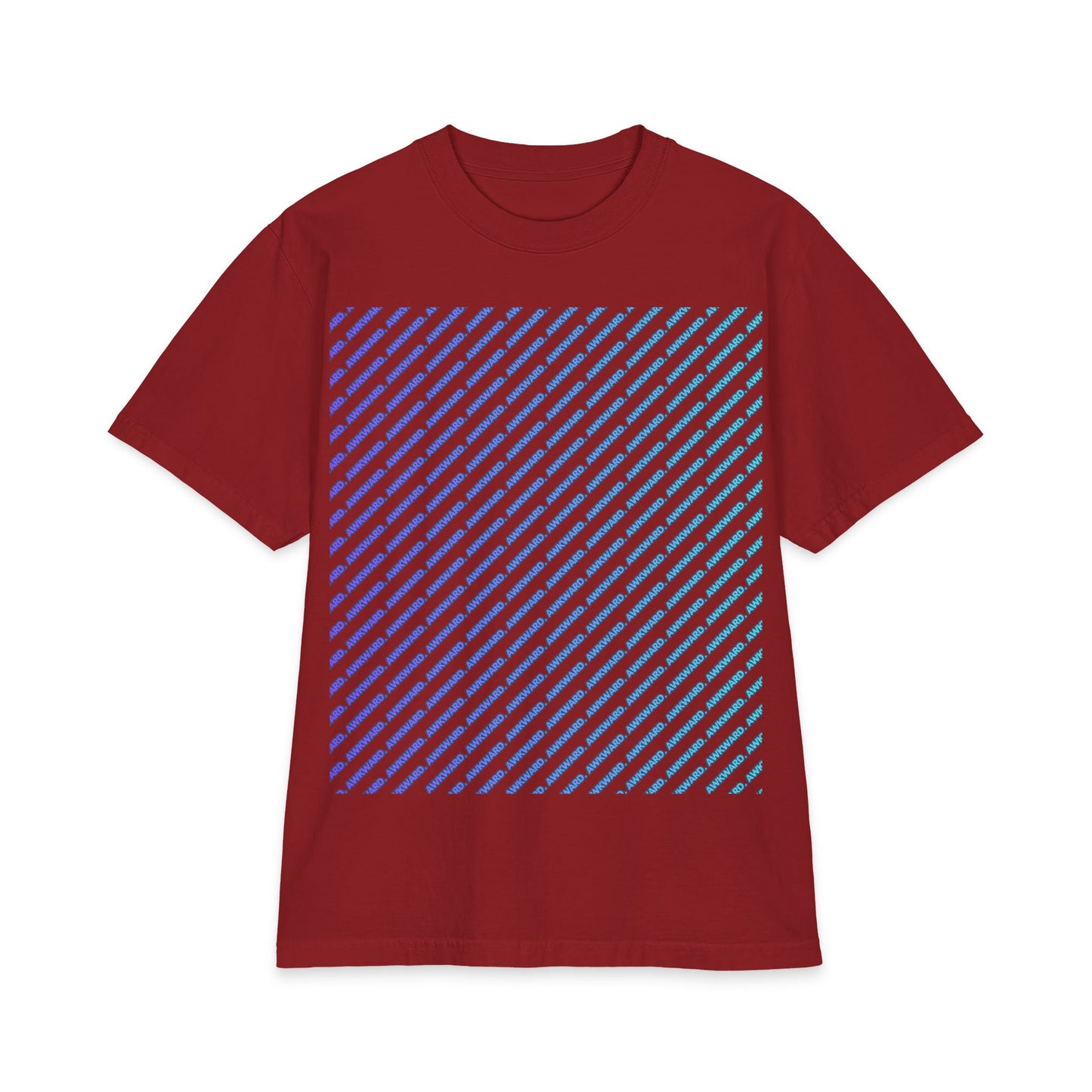 Glitch Stripe T-Shirt — Blue 'Do Not Disturb' Streetwear